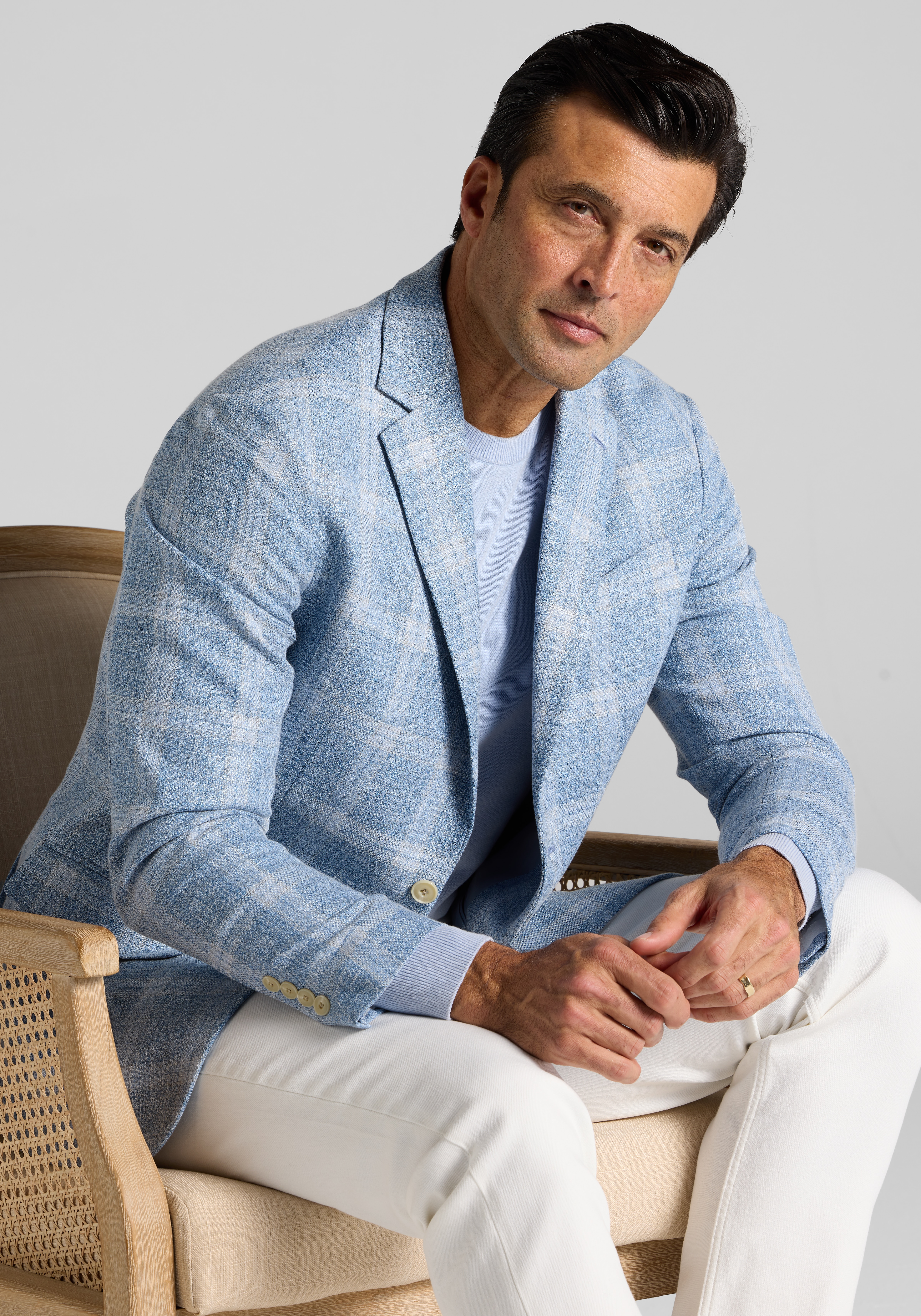 Jos. A. Bank Tailored Fit Comfort Stretch Plaid Sportcoat