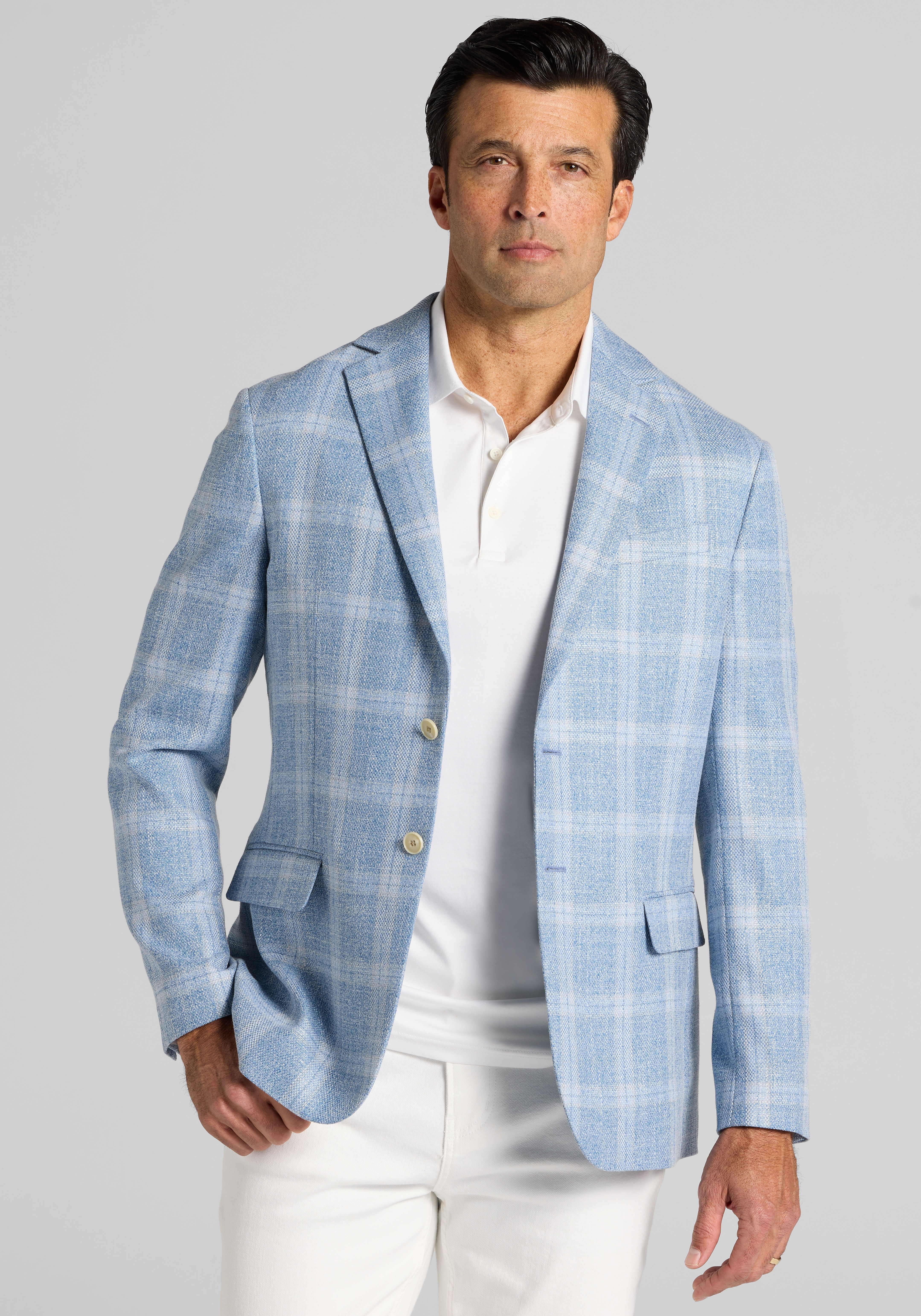 Men's New!, Jos. A. Bank Tailored Fit Comfort Stretch Plaid Sportcoat - Jos A Bank