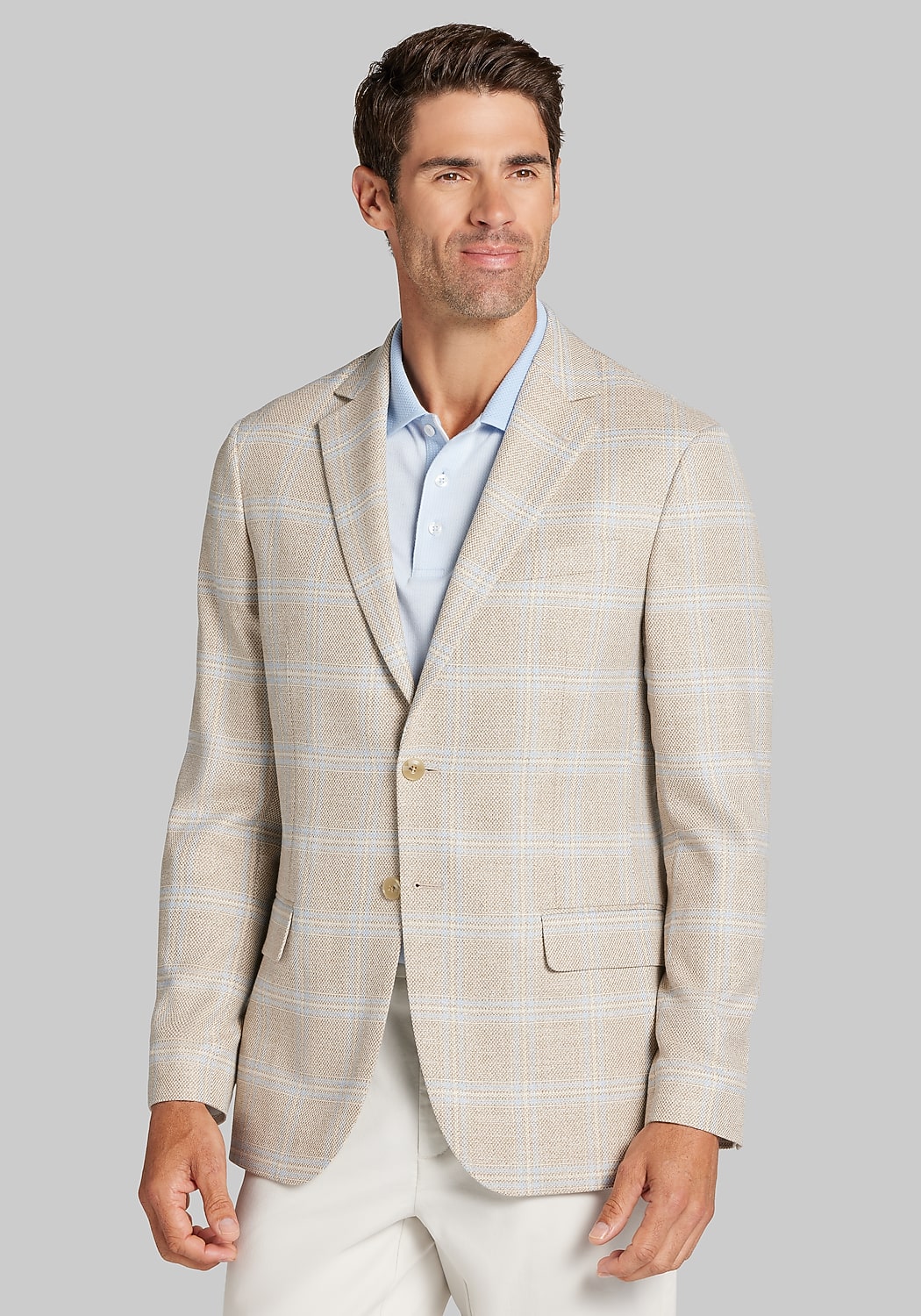 Jos. A. Bank Comfort Stretch Tailored Fit Plaid Sportcoat