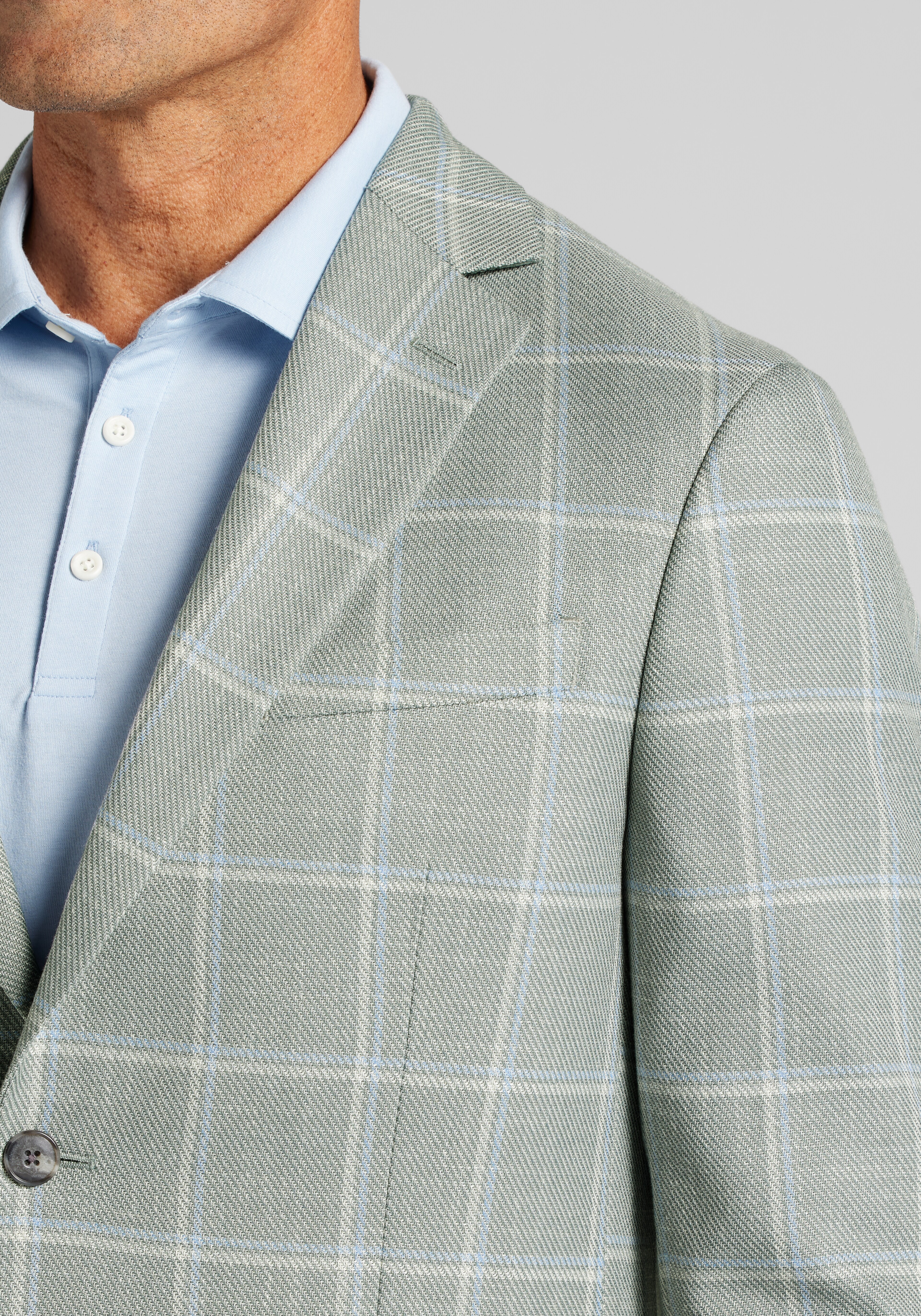 Jos. A. Bank Comfort Stretch Tailored Fit Windowpane Sportcoat - Big & Tall CLEARANCE