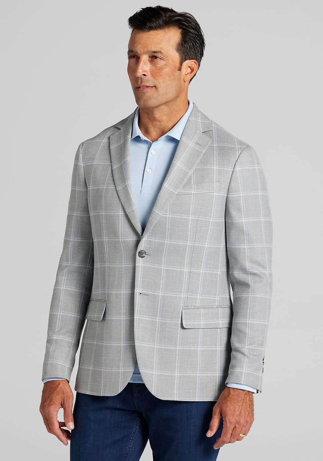 Jos. A. Bank Comfort Stretch Tailored Fit Windowpane Sportcoat