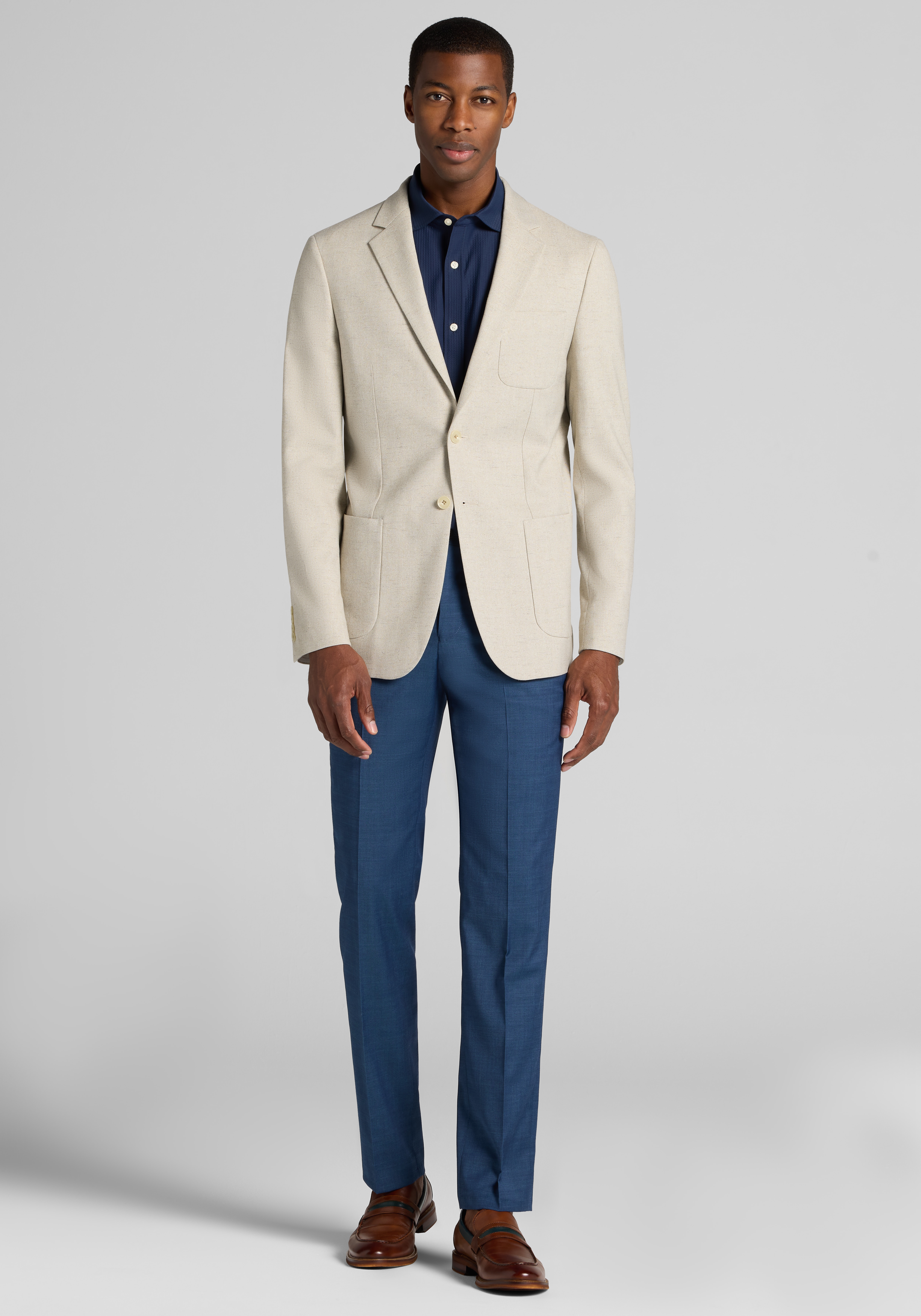 Jos. A. Bank Tailored Comfort Stretch Slim Fit Linen Blend Herringbone Sportcoat CLEARANCE