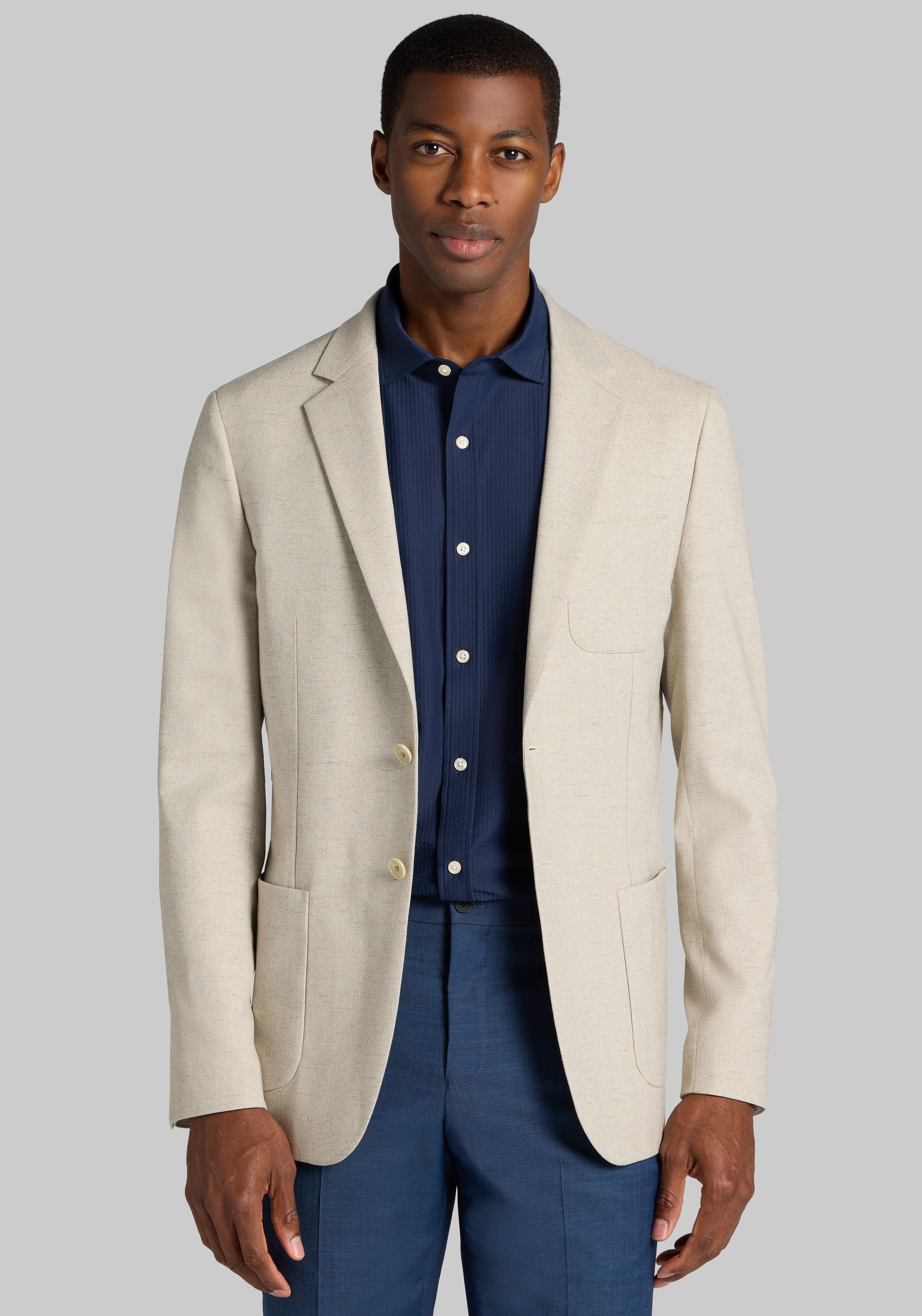 Jos. A. Bank Comfort Stretch Slim Fit Linen Blend Herringbone Sportcoat CLEARANCE