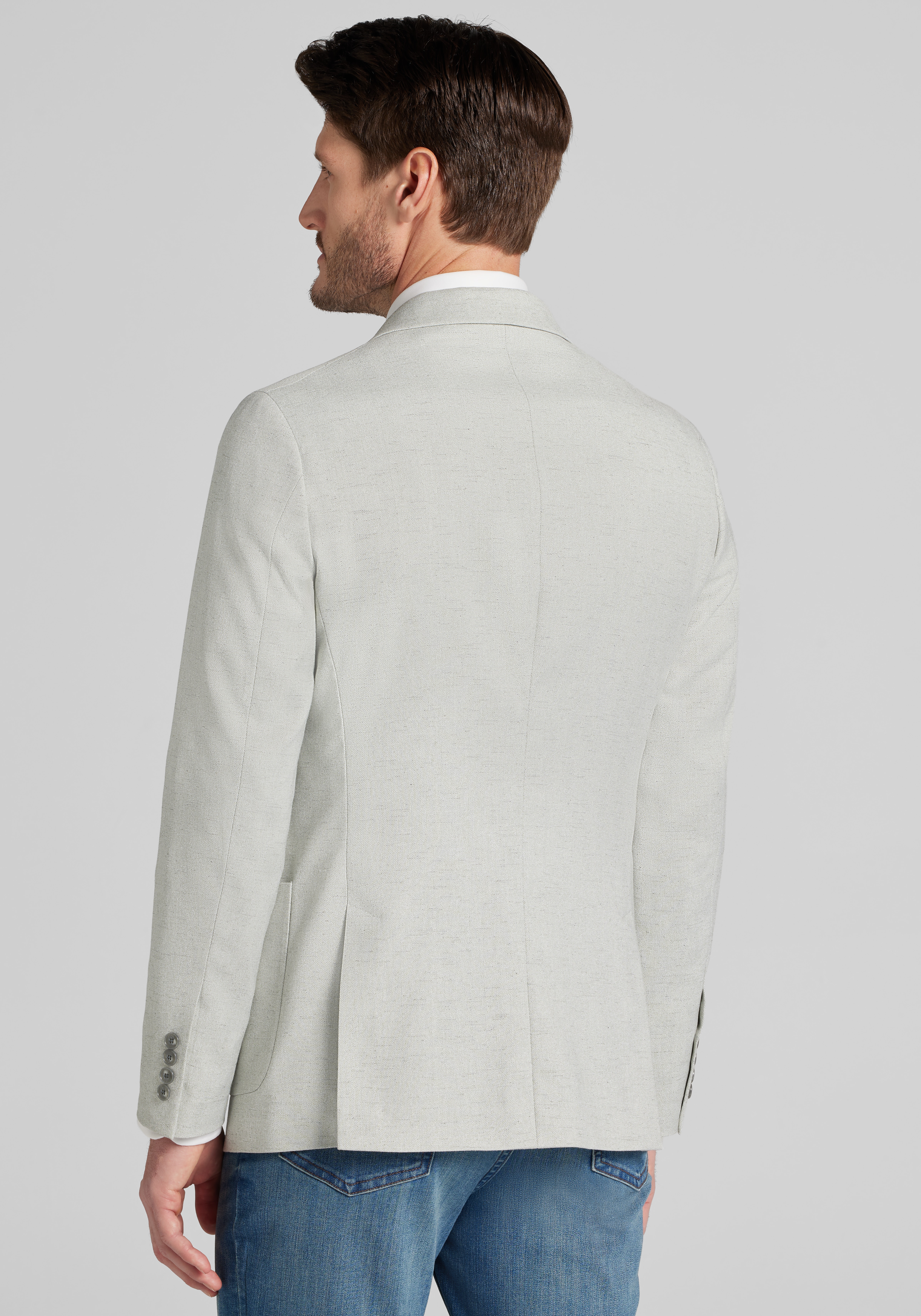 Jos. A. Bank Tailored Comfort Stretch Fit Linen Blend Herringbone Sportcoat - Big & Tall CLEARANCE