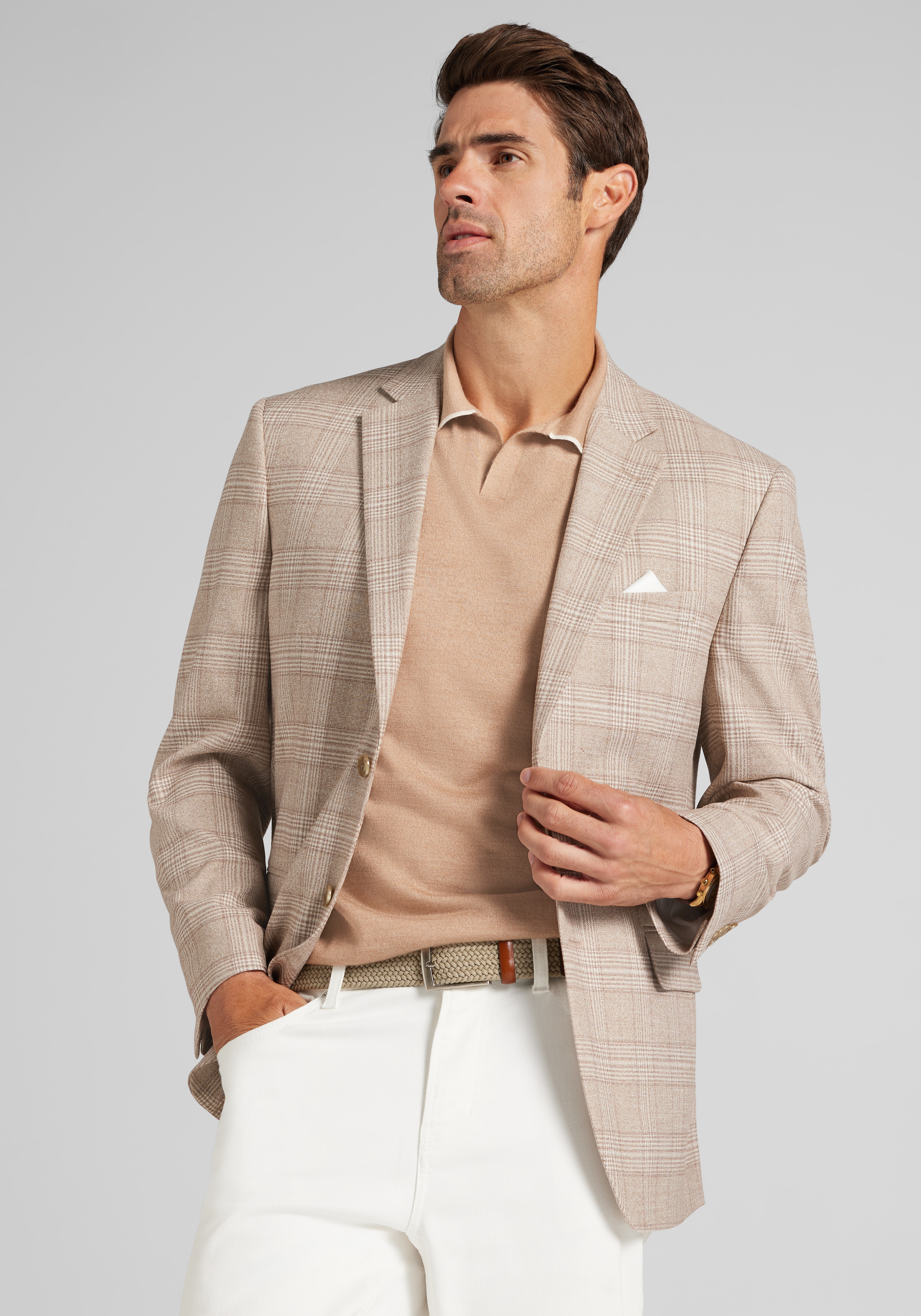 Jos. A. Bank Traditional Fit Comfort Stretch Plaid Sportcoat - Big & Tall