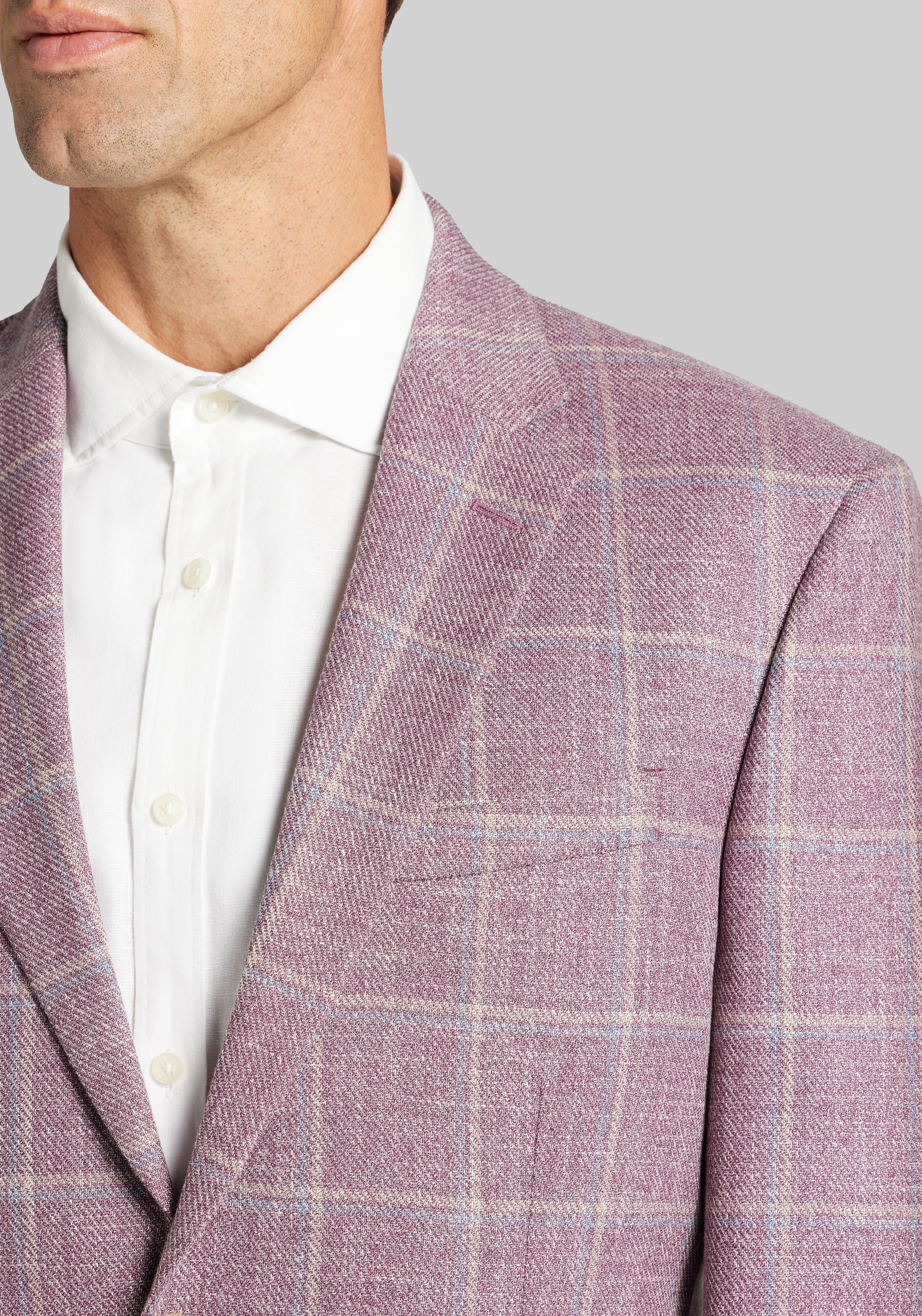 Jos. A. Bank Traditional Fit Comfort Stretch Windowpane Plaid Sportcoat