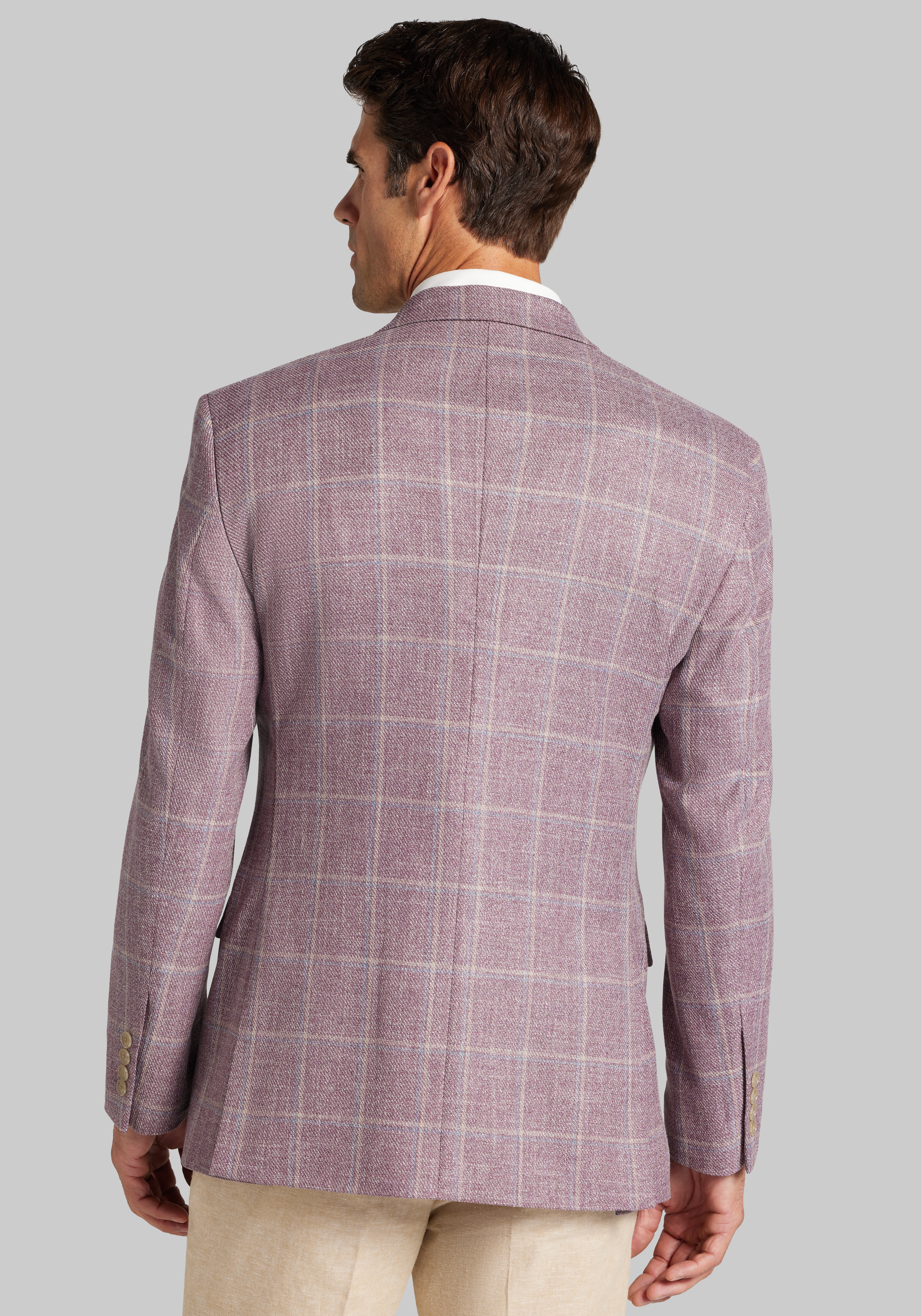 Jos. A. Bank Traditional Fit Comfort Stretch Windowpane Plaid Sportcoat