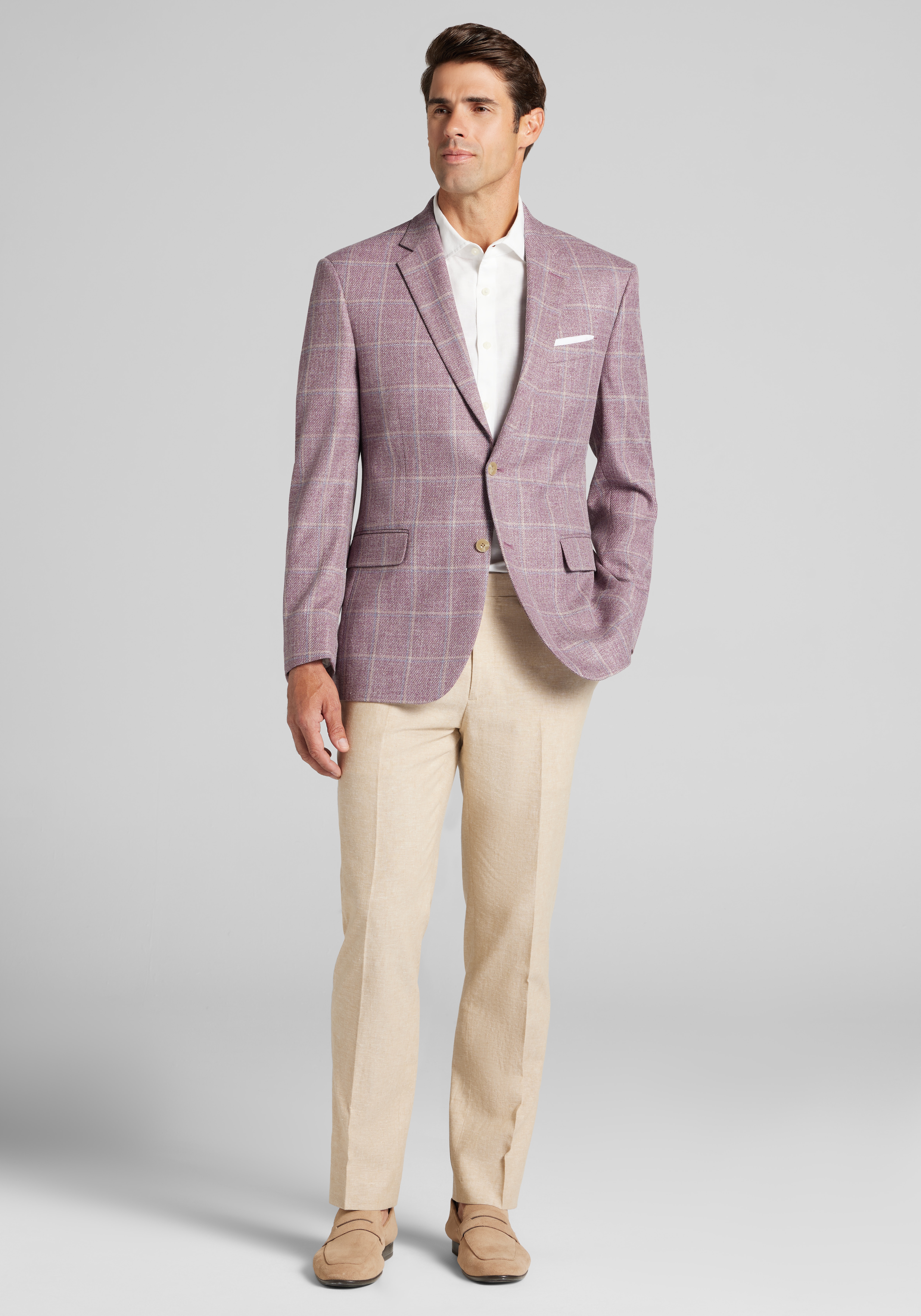 Jos. A. Bank Traditional Fit Comfort Stretch Windowpane Plaid Sportcoat