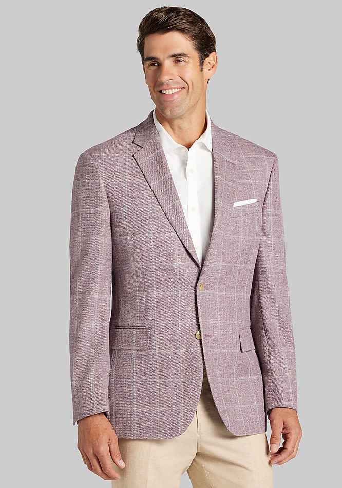 Jos. A. Bank Traditional Fit Comfort Stretch Windowpane Plaid