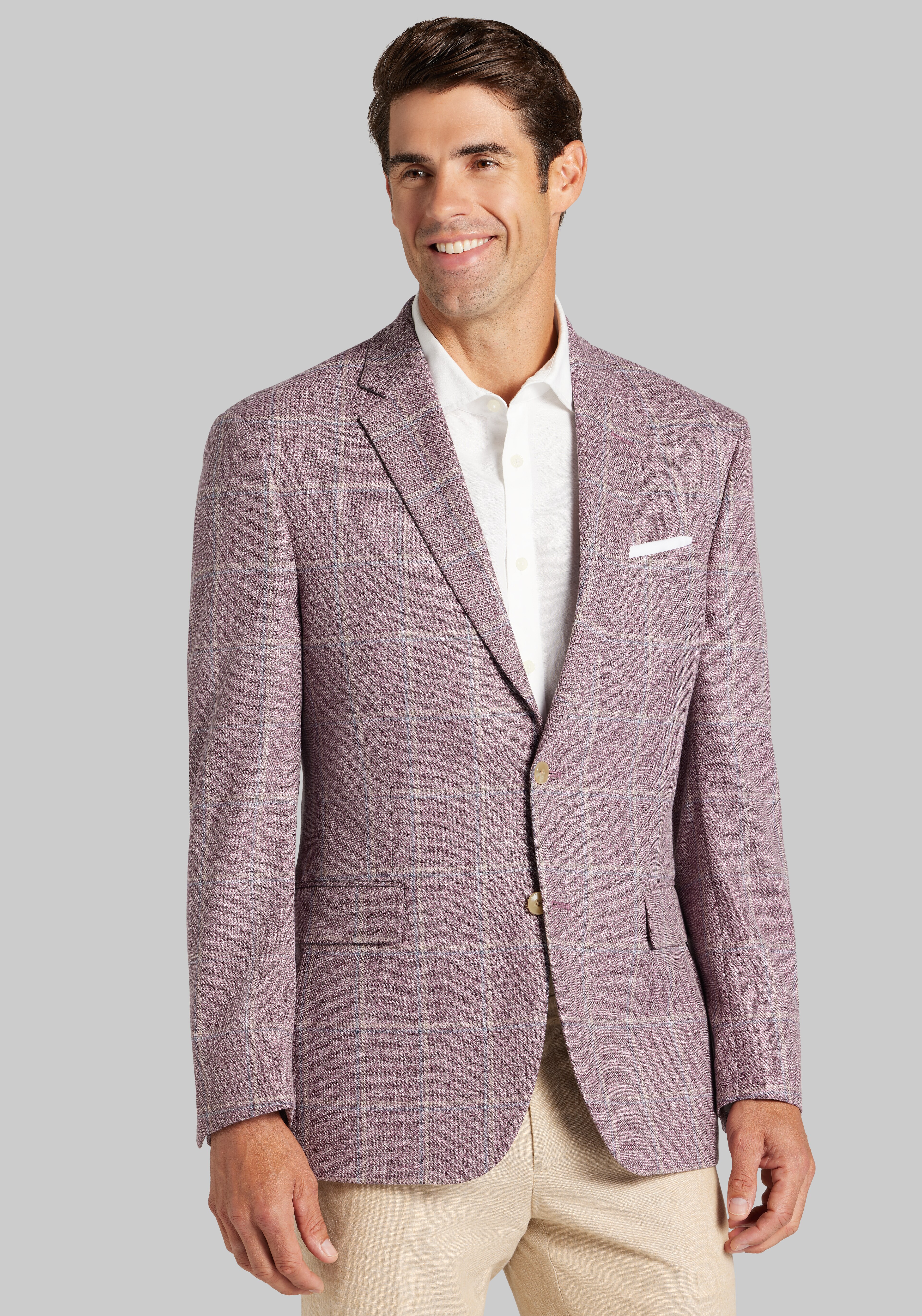 Jos. A. Bank Traditional Fit Comfort Stretch Windowpane Plaid Sportcoat - Big & Tall CLEARANCE