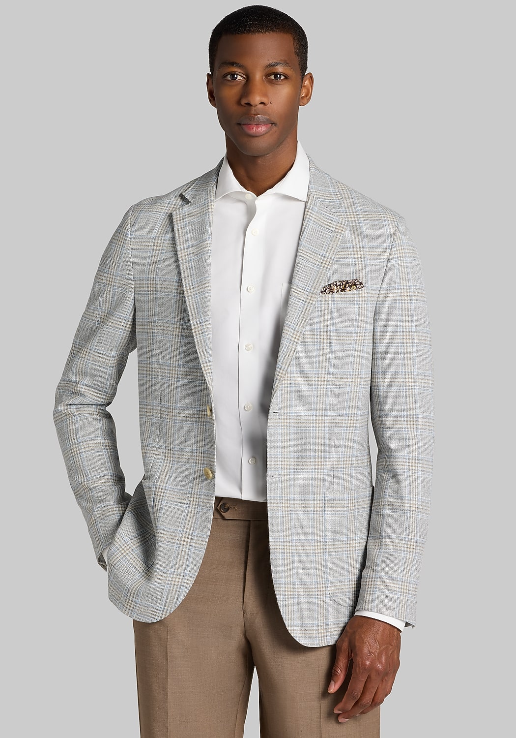 Jos. A. Bank Slim Fit Comfort Stretch Plaid Sportcoat