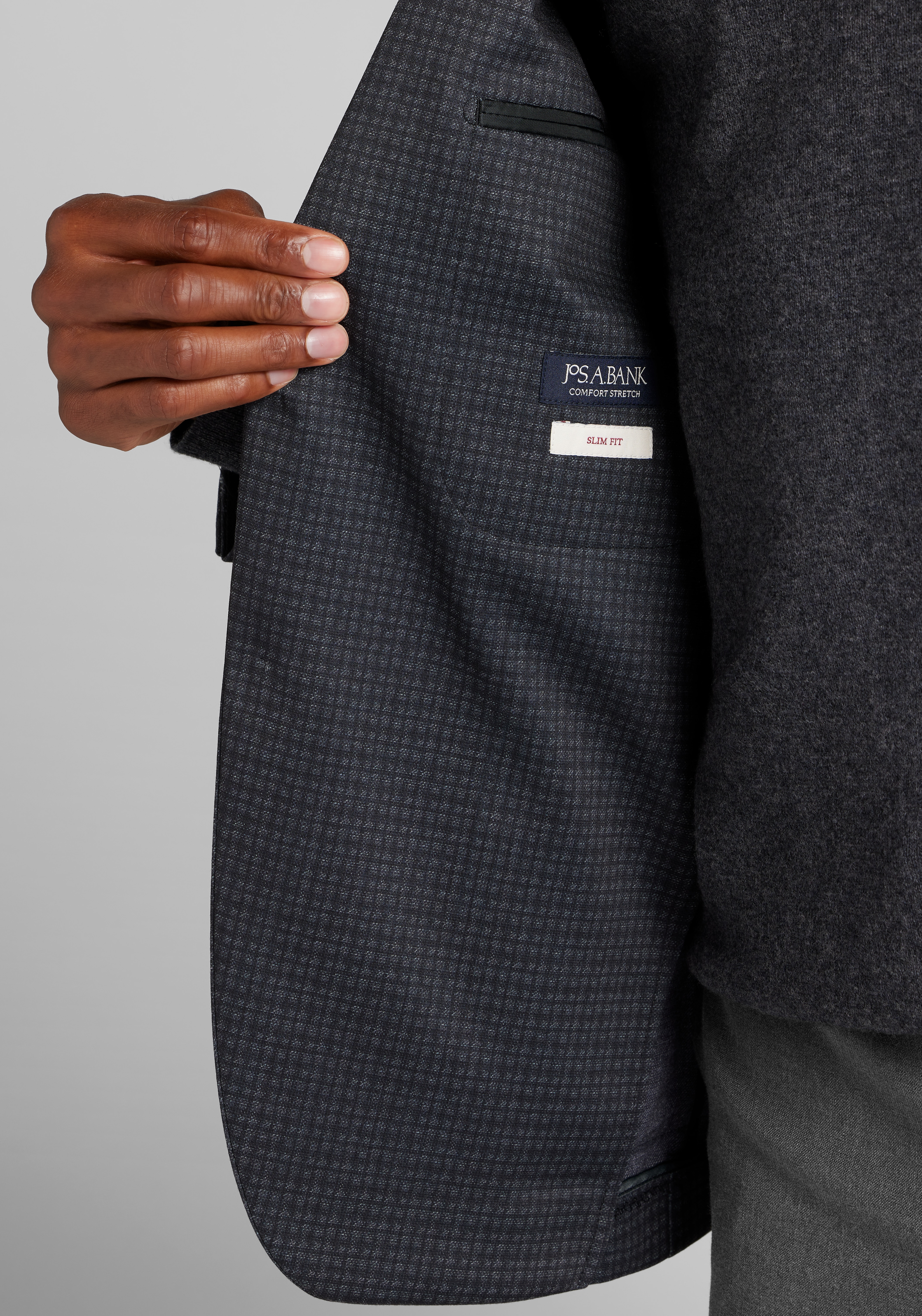 Jos. A. Bank Comfort Stretch Slim Fit Check Knit Sportcoat