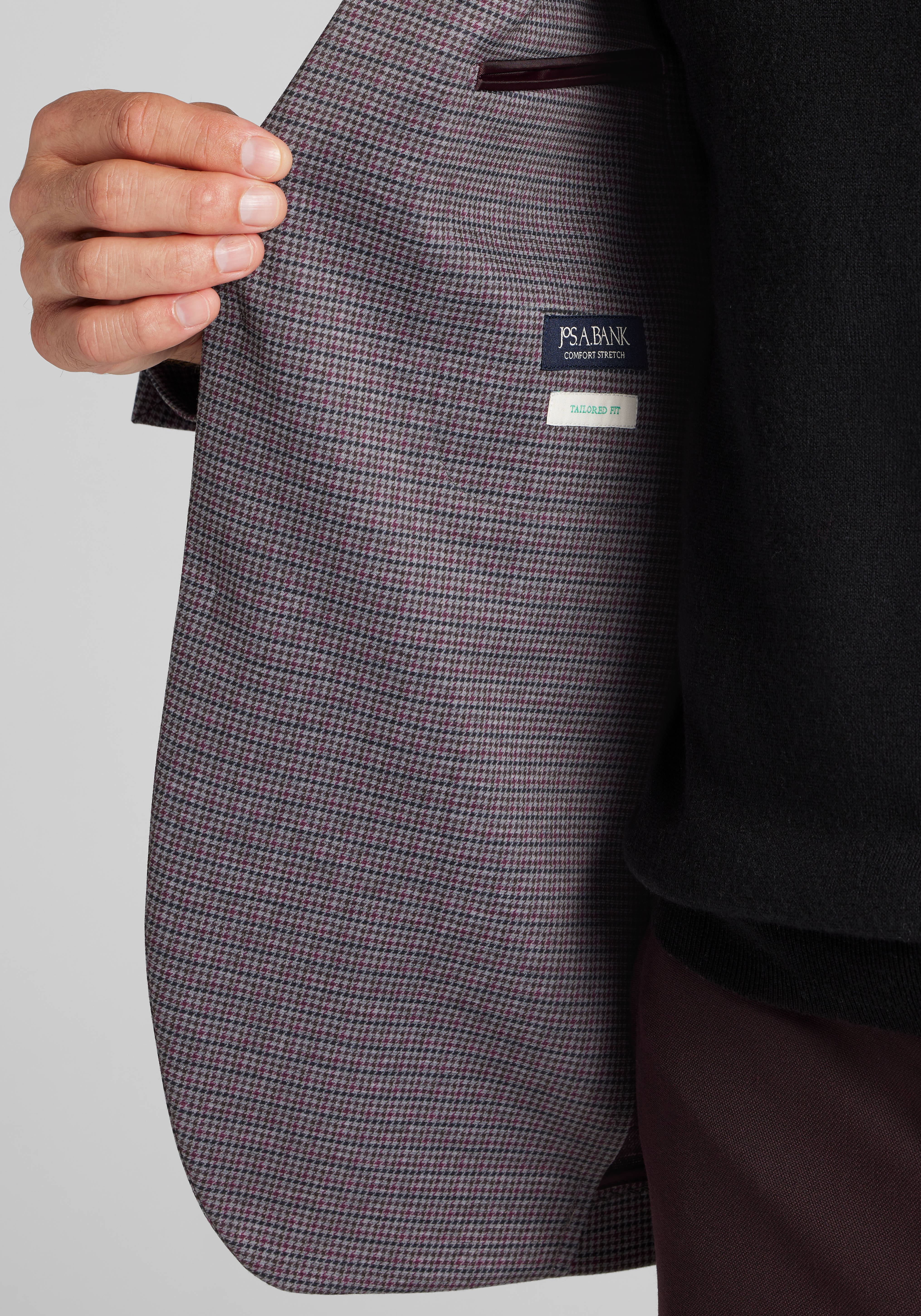 Jos. A. Bank Comfort Stretch Tailored Fit Houndstooth Knit Sportcoat CLEARANCE