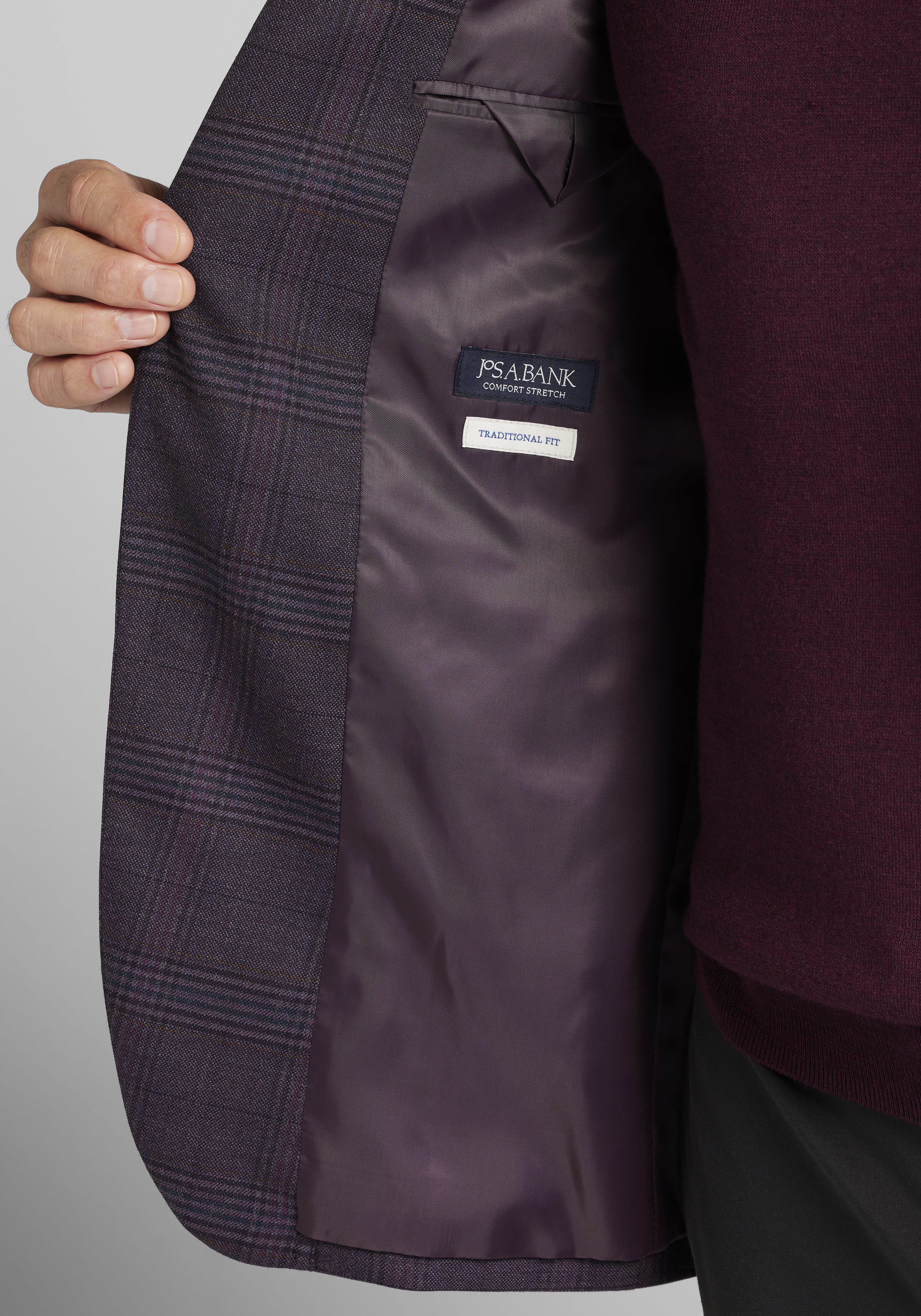 Jos. A. Bank Traditional Fit Comfort Stretch Plaid Sportcoat CLEARANCE