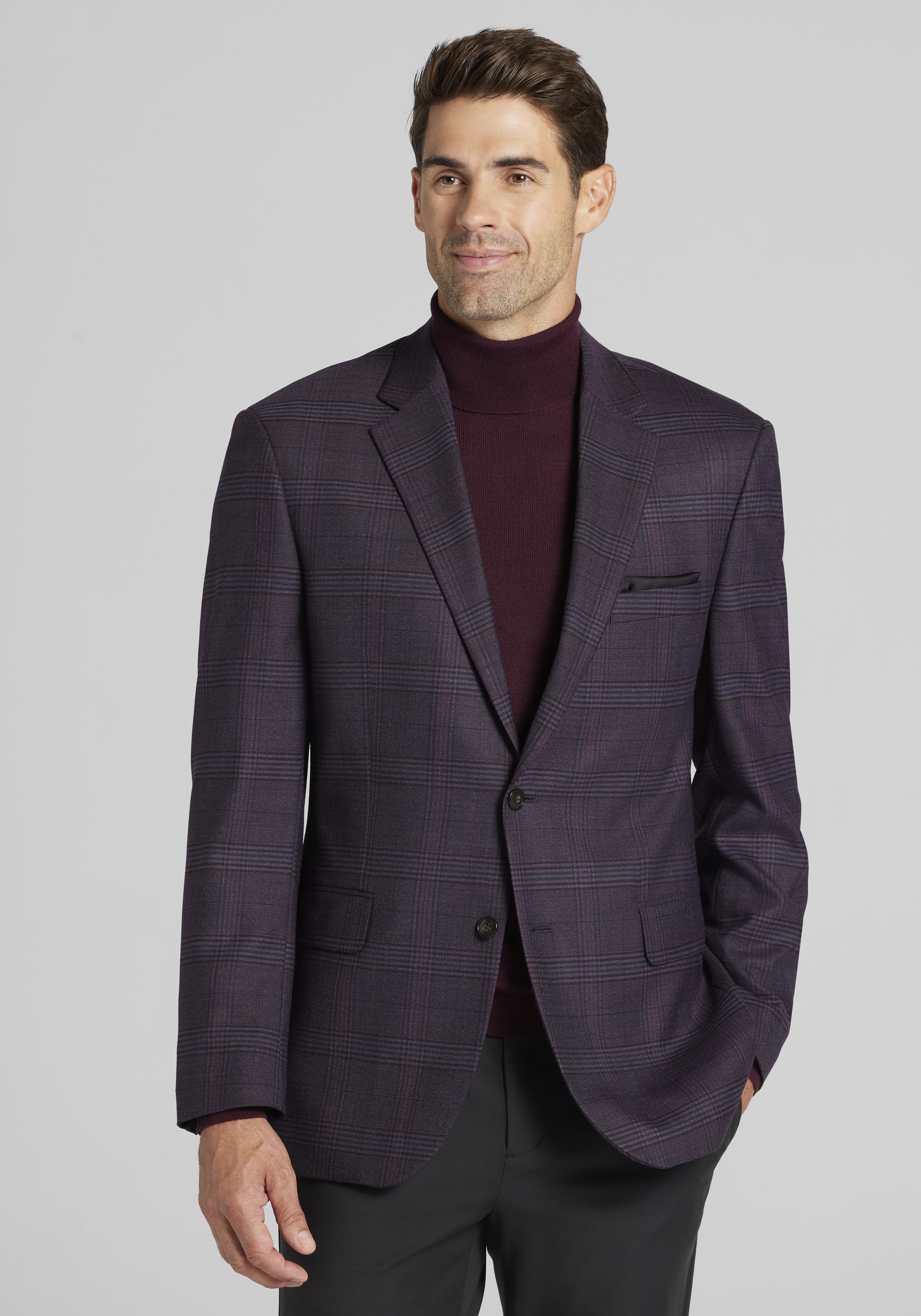 Men's Sportcoats, Jos. A. Bank Traditional Fit Comfort Stretch Plaid Sportcoat - Jos A Bank