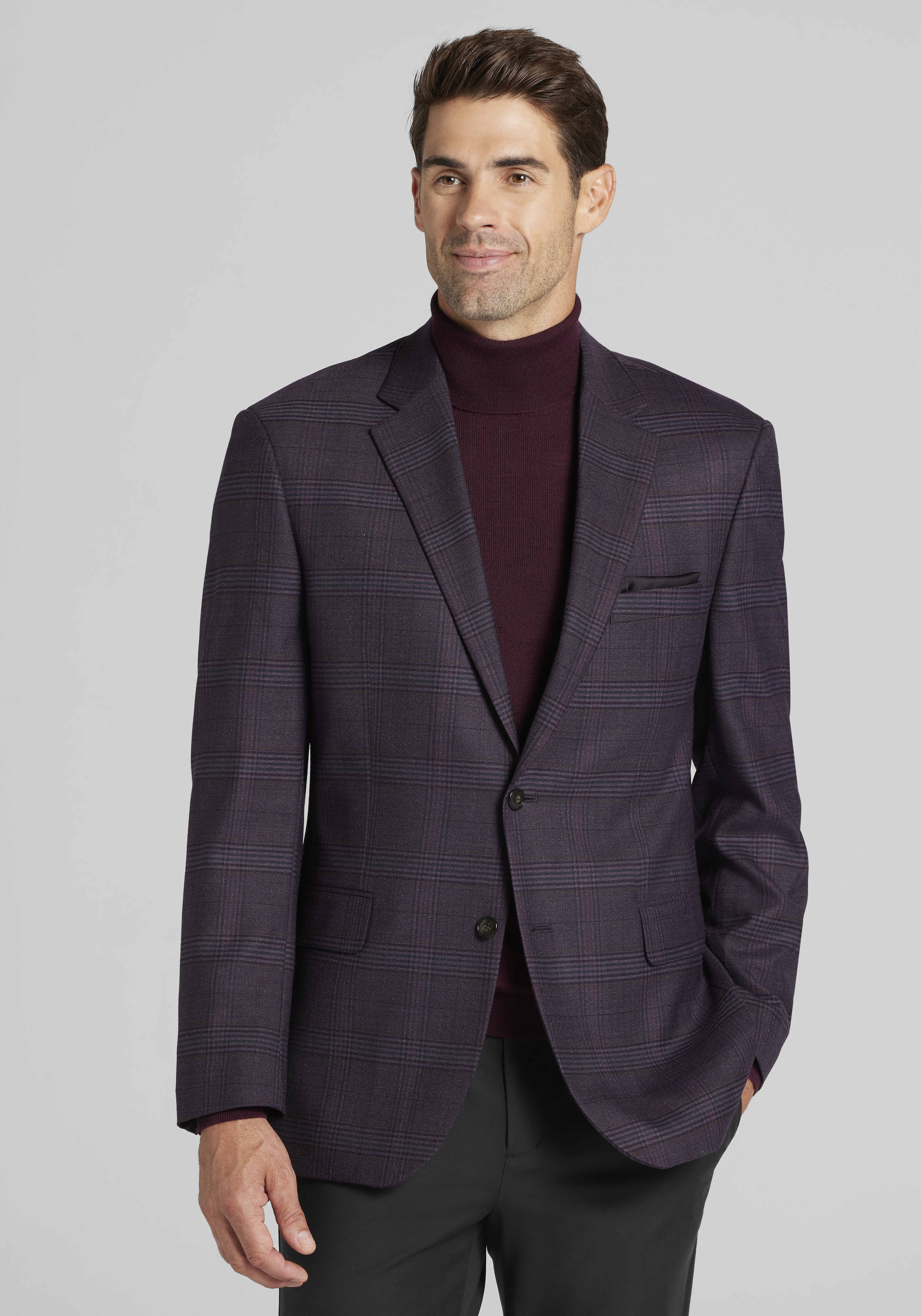Jos. A. Bank Traditional Fit Comfort Stretch Plaid Sportcoat CLEARANCE