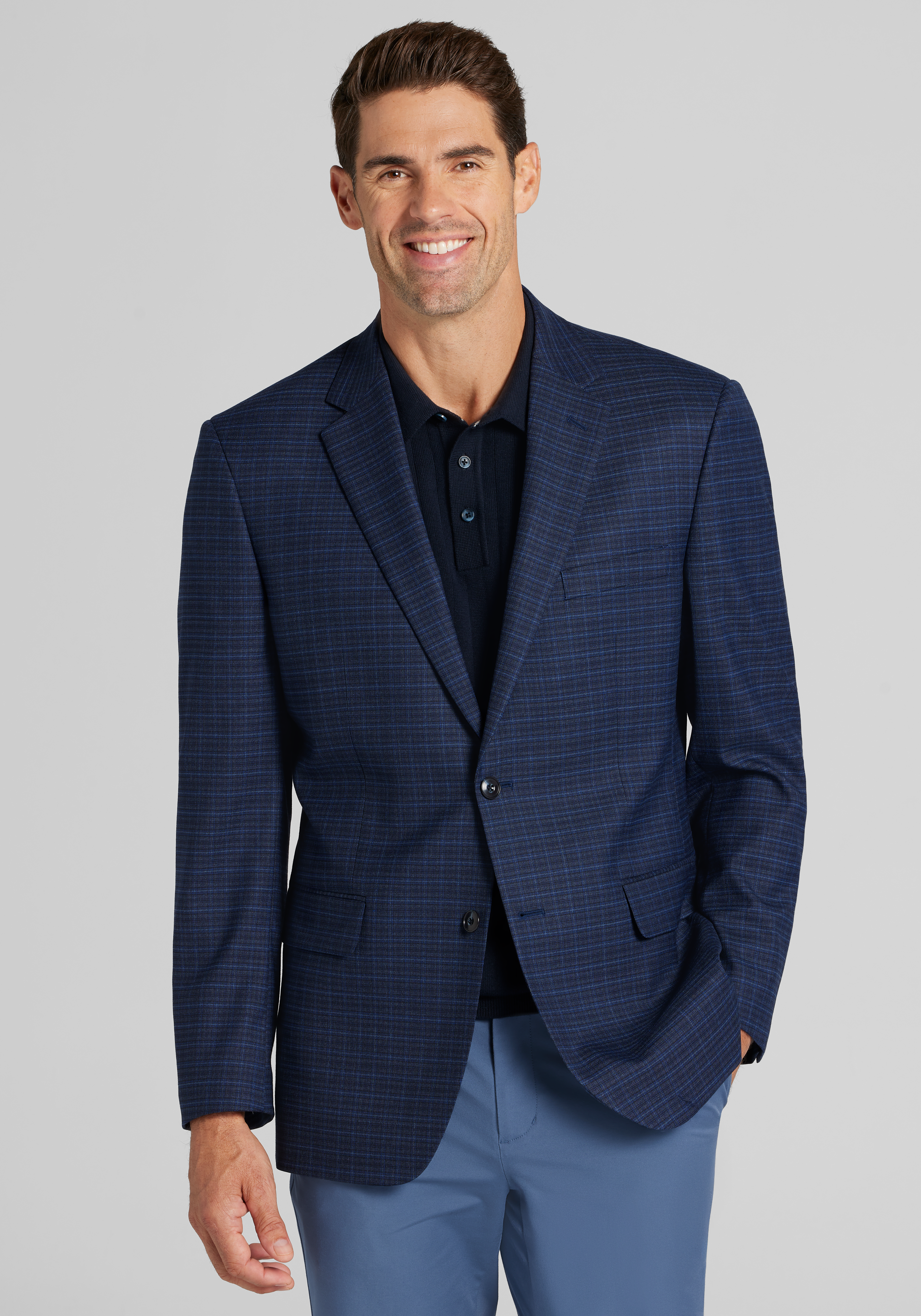 Jos. A. Bank Traditional Fit Comfort Stretch Plaid Sportcoat