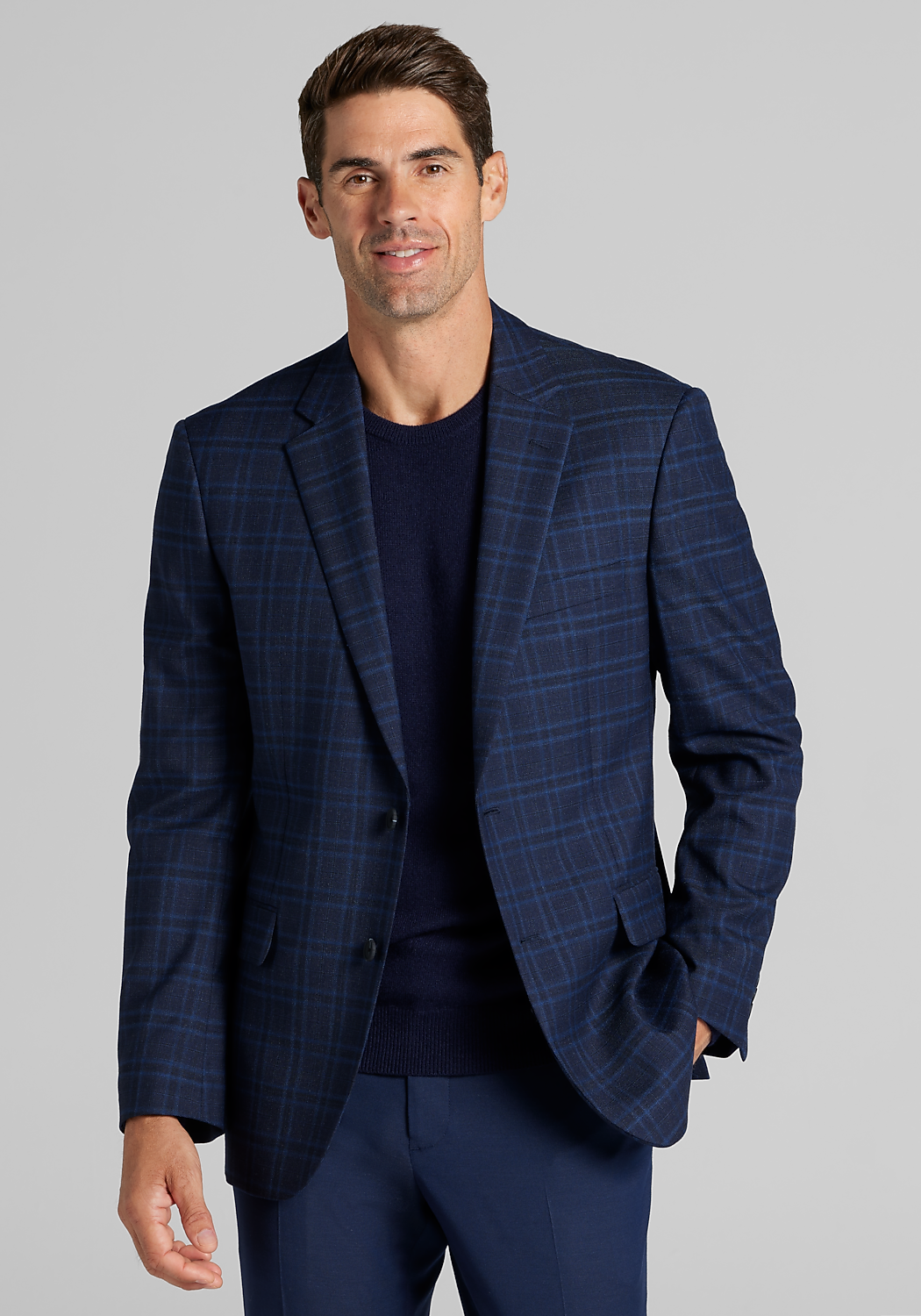 Traveler&reg; COOL<i>MOTION</i> Traditional Fit Plaid Sportcoat
