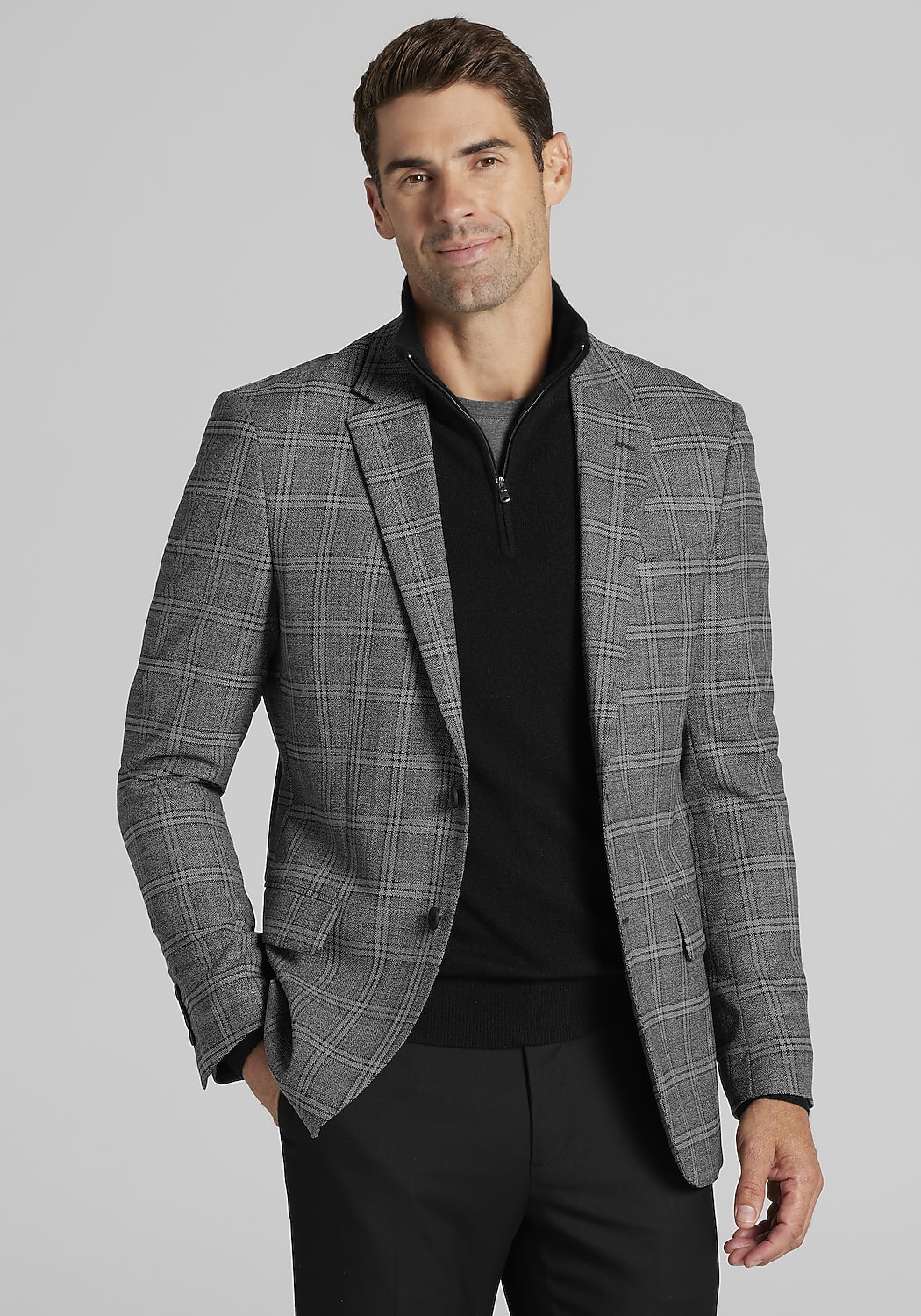 Traveler&reg; COOL<i>MOTION</i> Slim Fit Windowpane Sportcoat