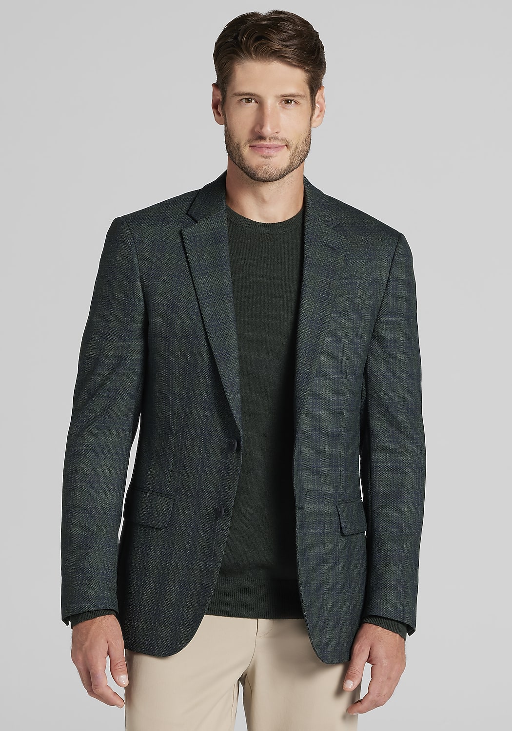 Traveler&reg; COOL<i>MOTION</i> Slim Fit Plaid Sportcoat