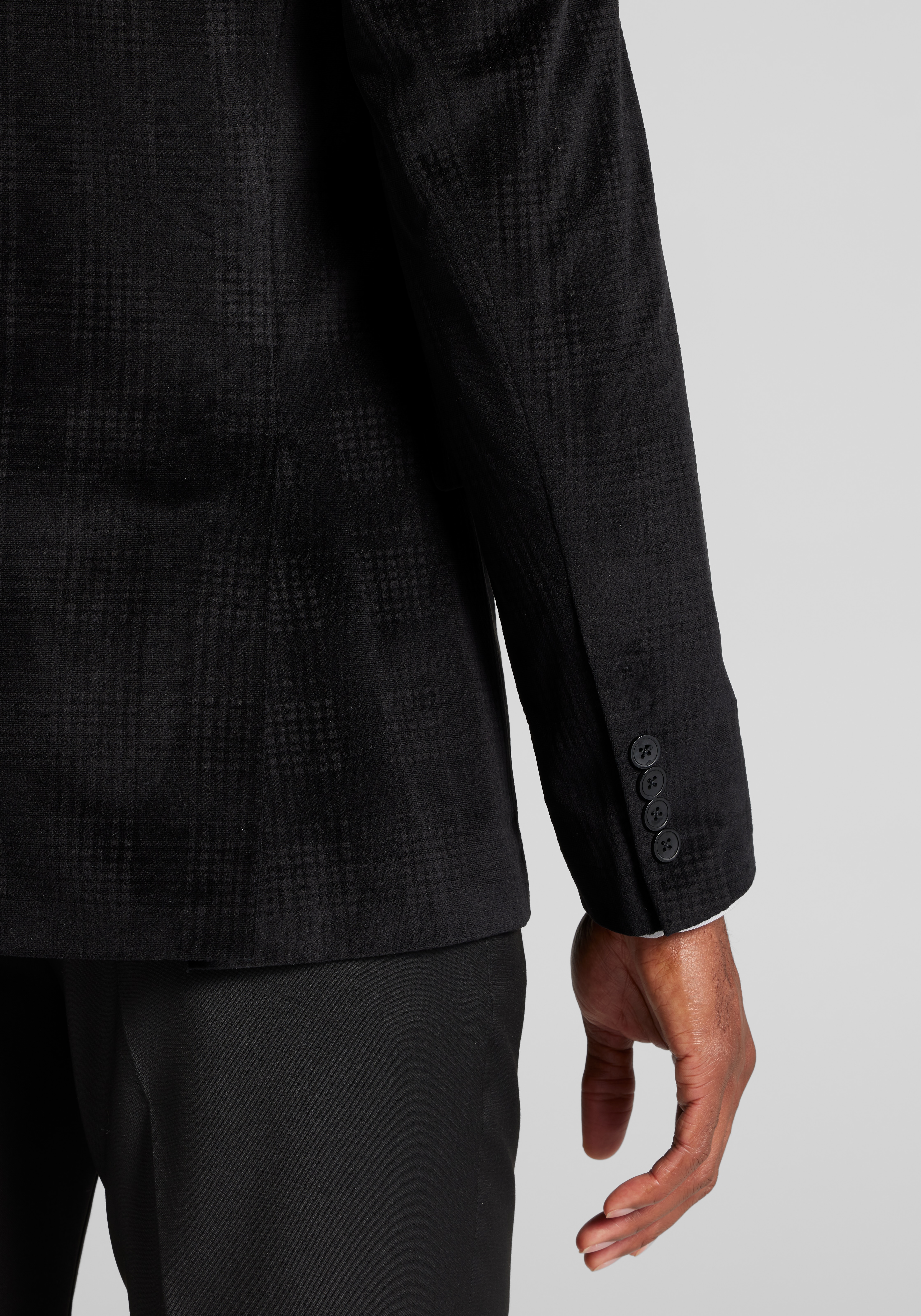 Jos A. Bank Comfort Stretch Slim Fit Plaid Velvet Dinner Jacket CLEARANCE