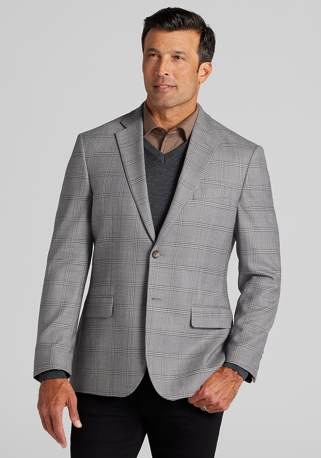 Traveler&reg; COOL<i>MOTION</i> Tailored Fit Plaid Sportcoat