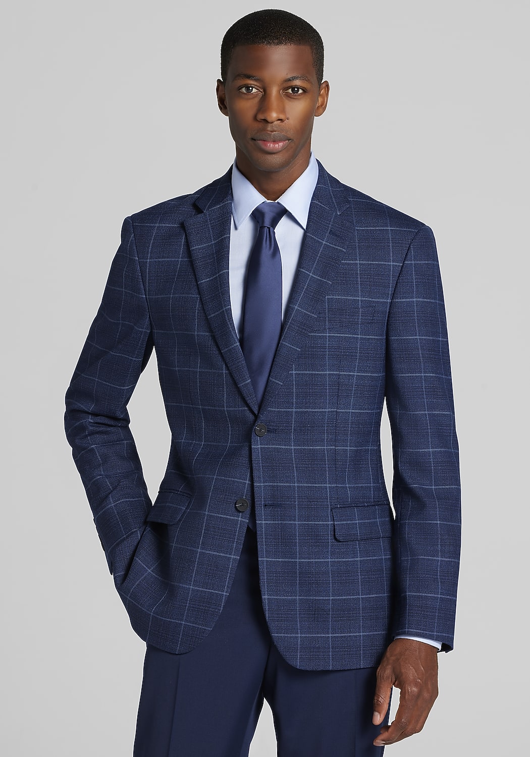Traveler&reg; COOL<i>MOTION</i> Tailored Fit Windowpane Sportcoat