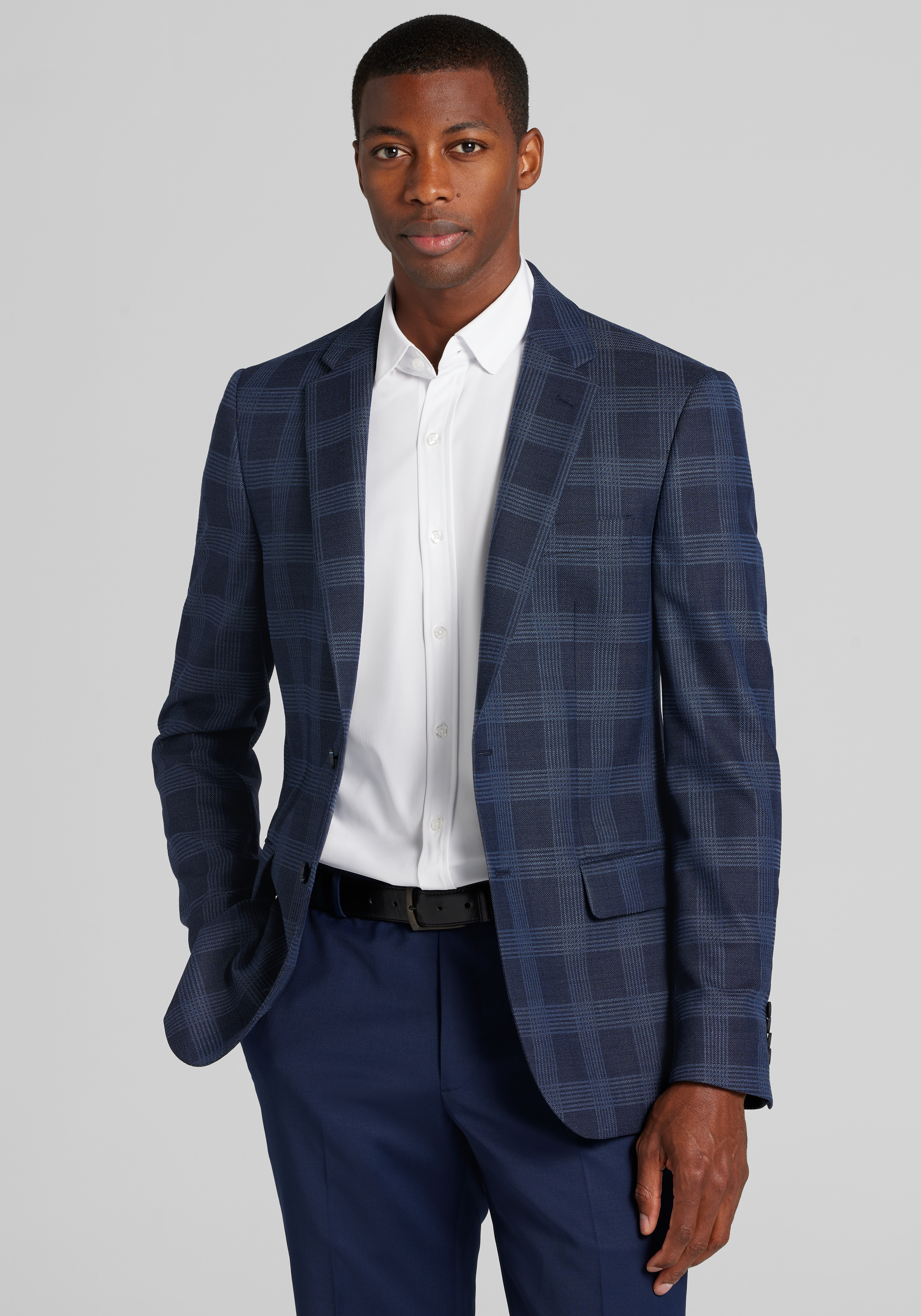 Men's Sportcoats, Traveler&reg; COOL<i>MOTION</i> Slim Fit Medium Plaid Sportcoat - Jos A Bank