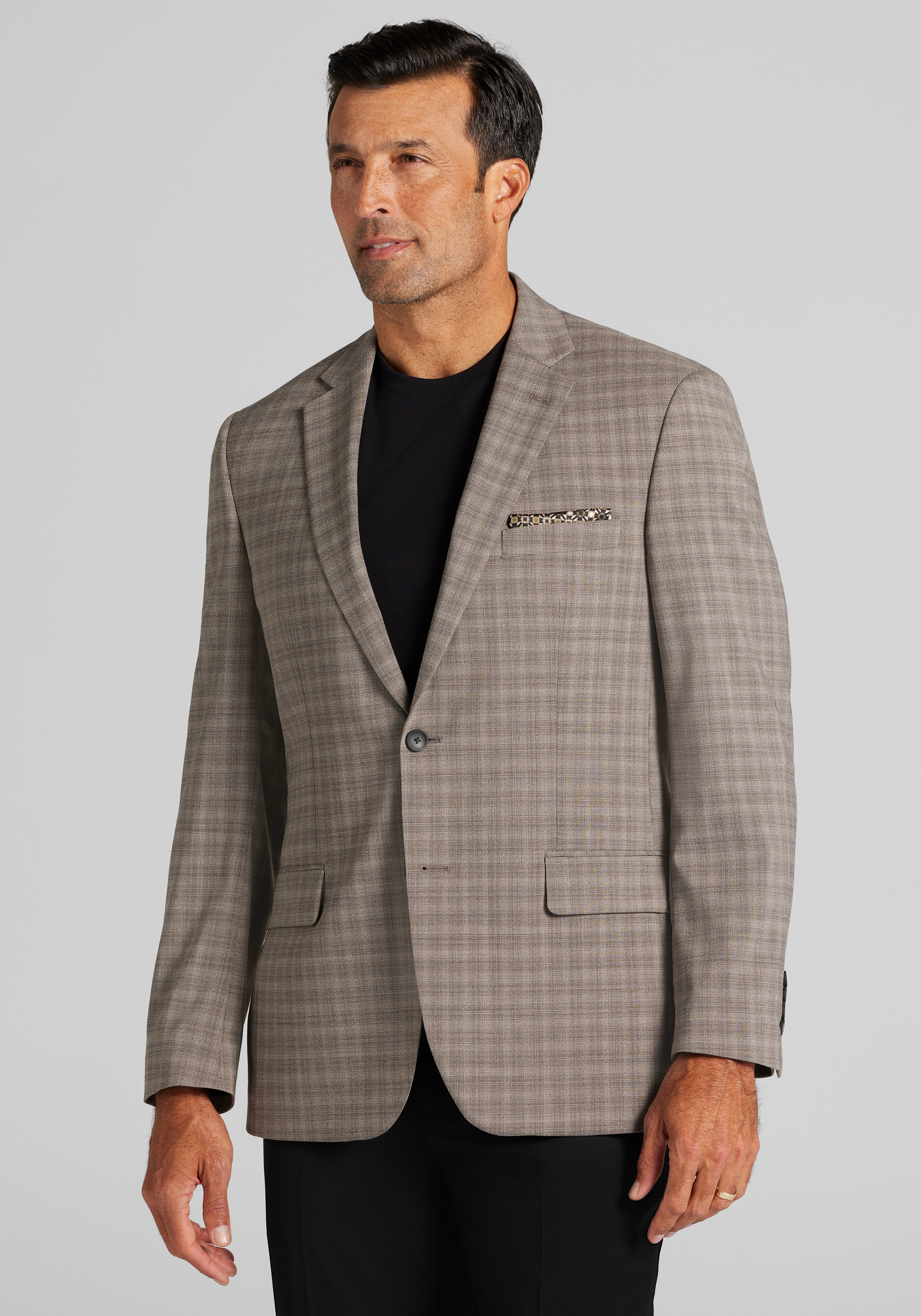 Men's FLYOUT_CATEGORY, Traveler&reg; COOL<i>MOTION</i> Traditional Fit Medium Plaid Sportcoat - Big & Tall - Jos A Bank