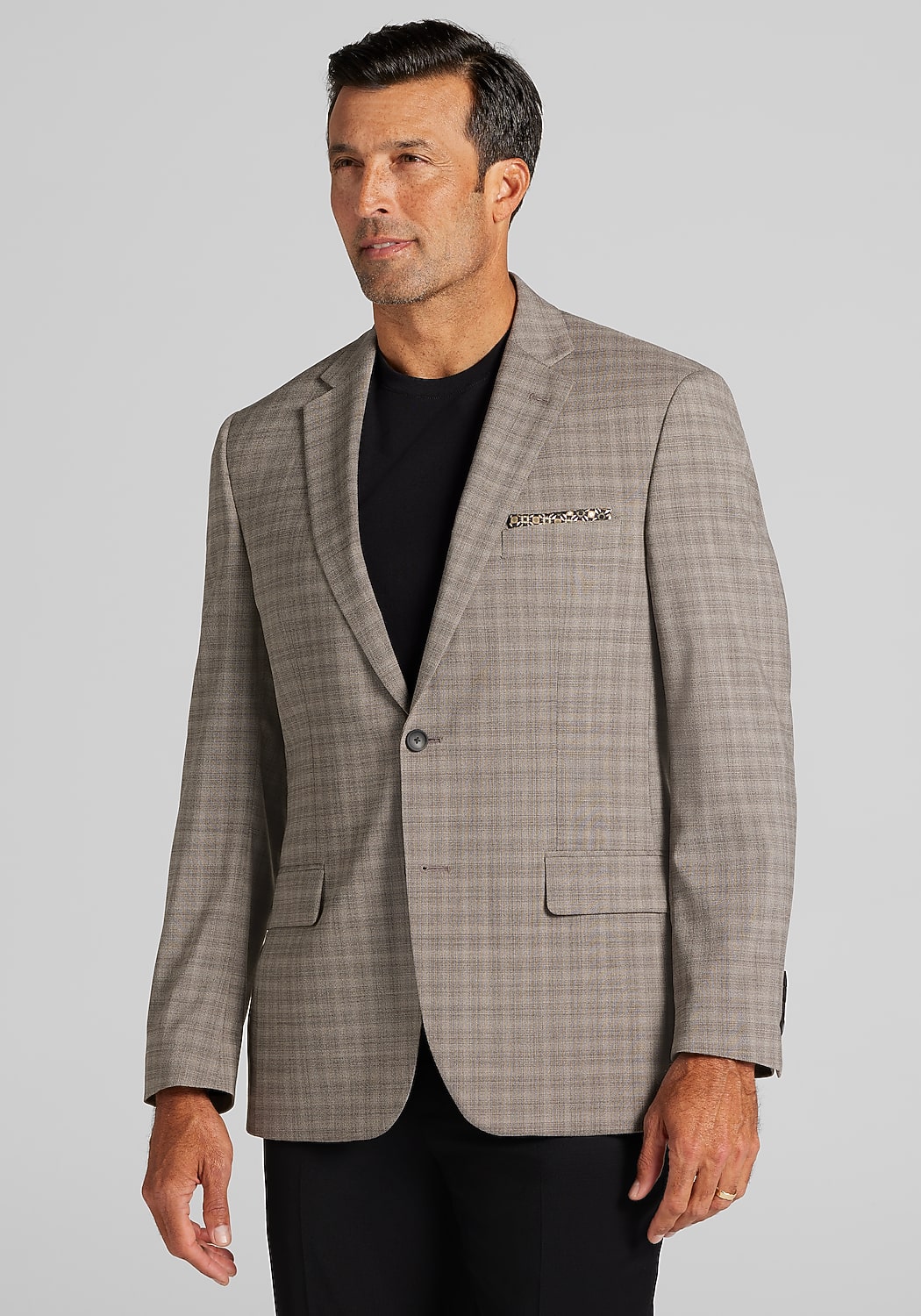 Traveler&reg; COOL<i>MOTION</i> Traditional Fit Medium Plaid Sportcoat - Big & Tall