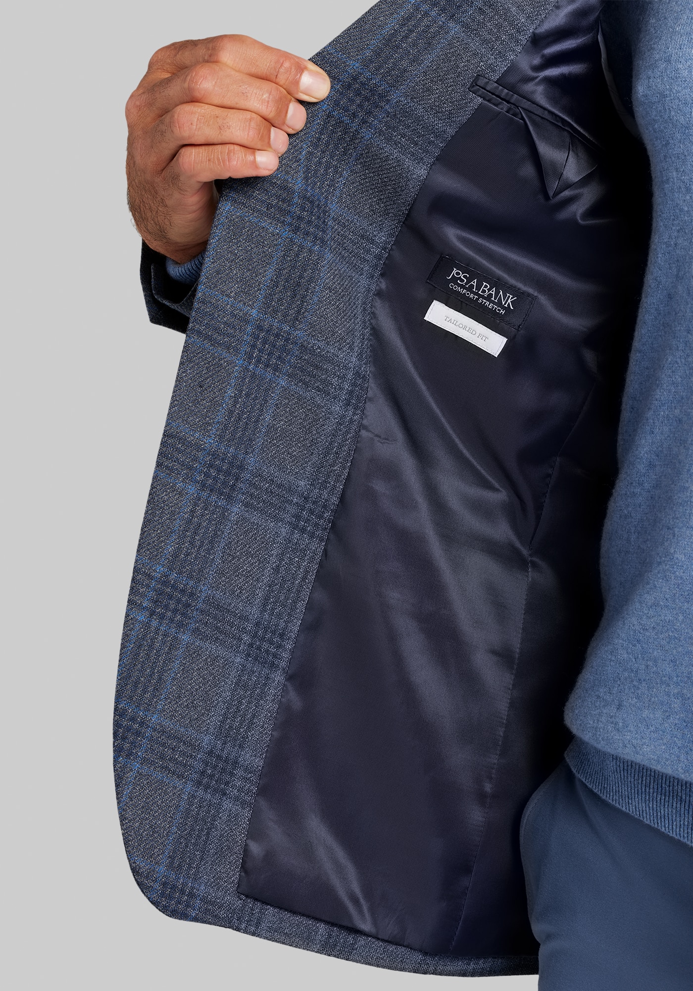Jos. A. Bank Comfort Stretch Tailored Fit Plaid Sportcoat