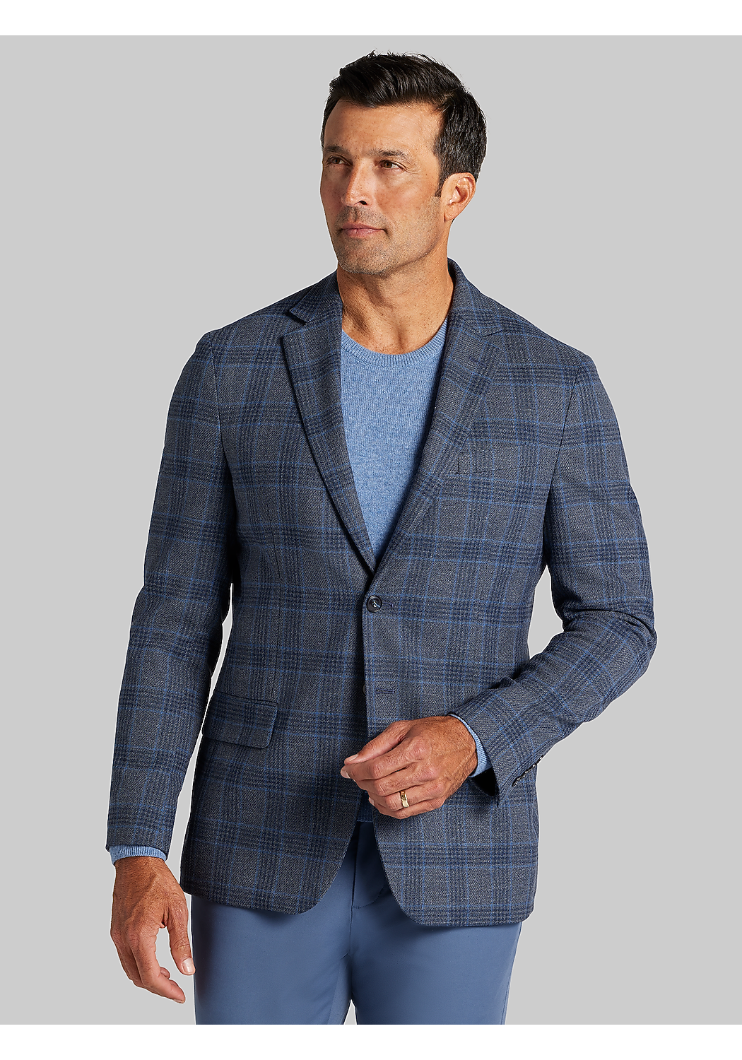 Jos. A. Bank Comfort Stretch Tailored Fit Plaid Sportcoat