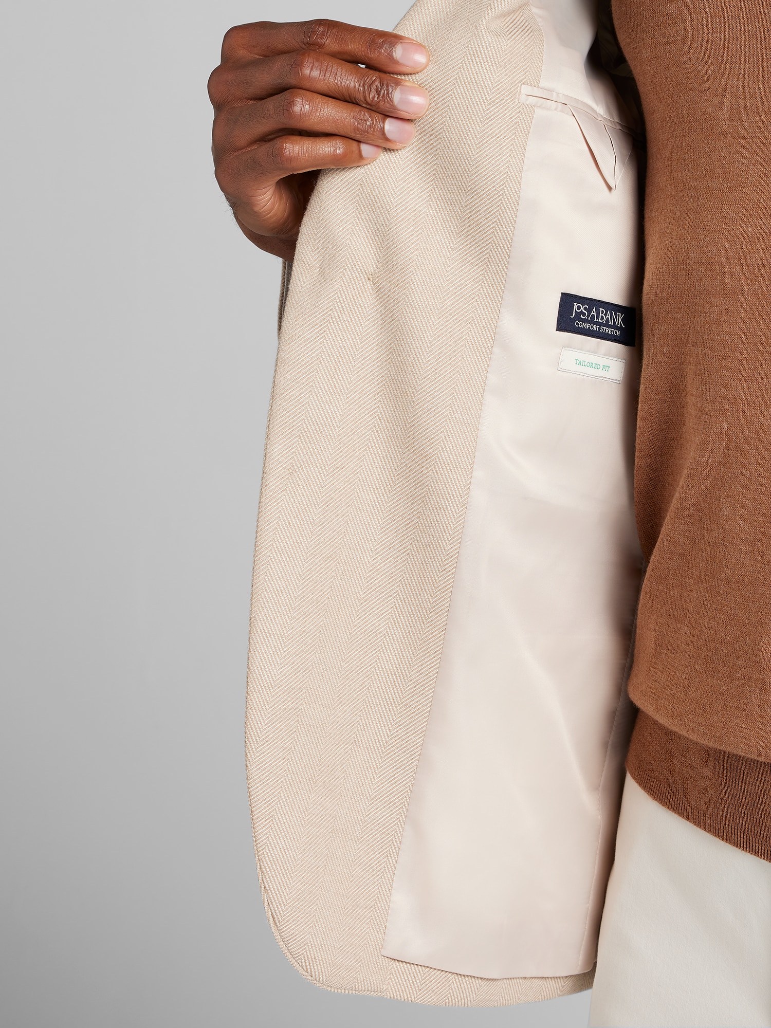 Jos. A. Bank Comfort Stretch Tailored Fit Herringbone Sportcoat