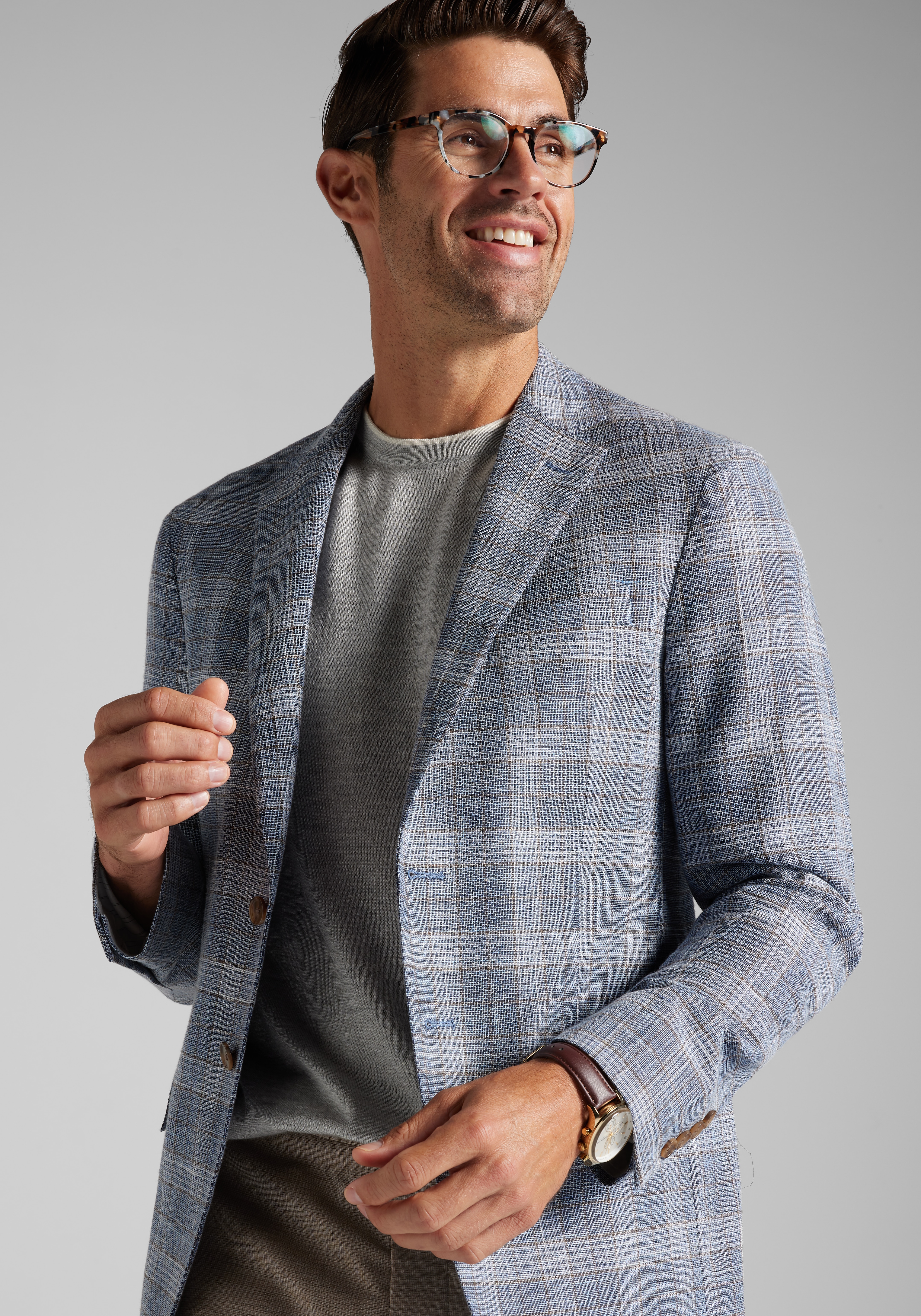 Reserve Collection Tailored Fit Plaid Sportcoat