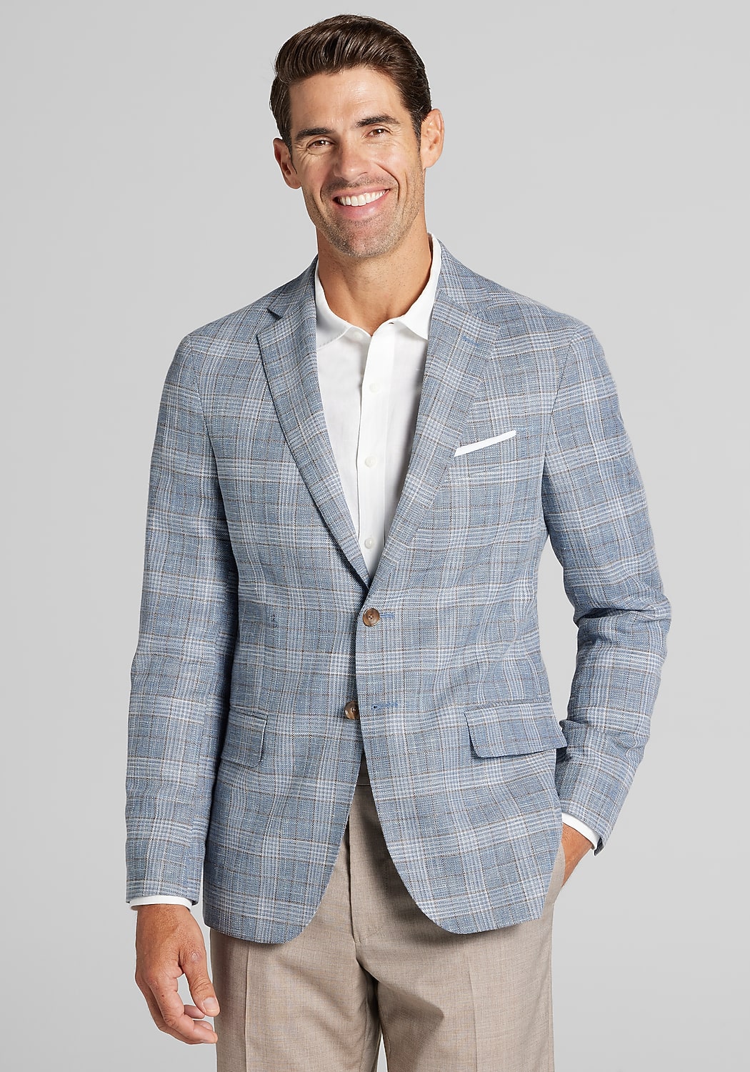 Reserve Collection Tailored Fit Plaid Sportcoat