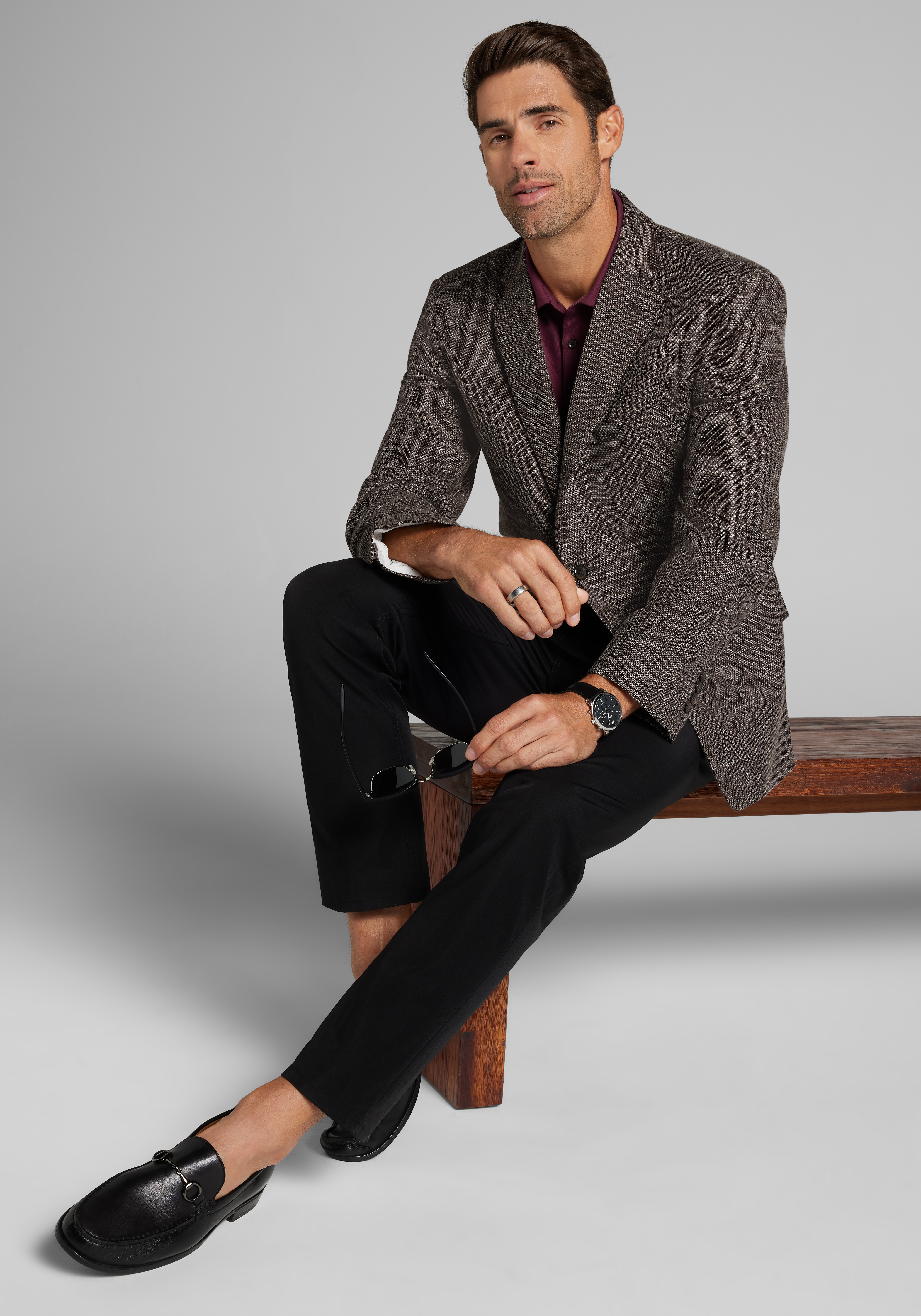 Reserve Collection Traditional Fit Crosshatch Sportcoat