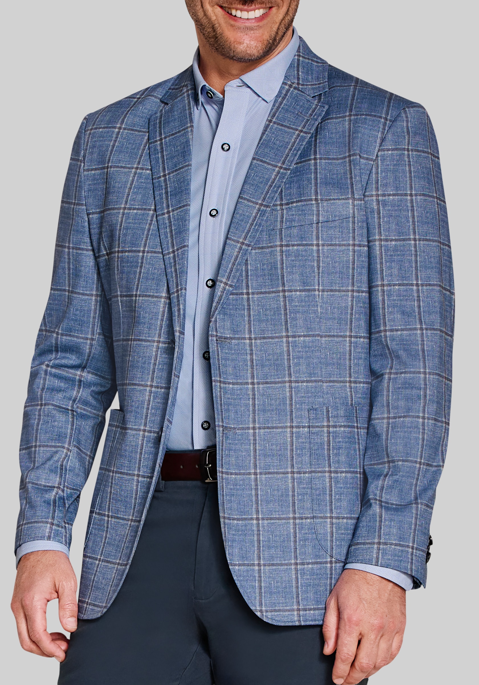 Johnston & Murphy Tailored Fit XC Flex Pinnacle Plaid Blazer