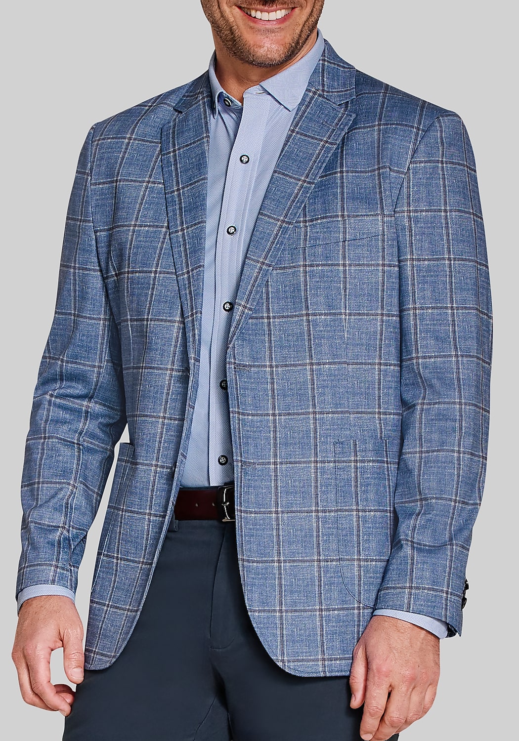 Johnston & Murphy Tailored Fit XC Flex Pinnacle Plaid Blazer