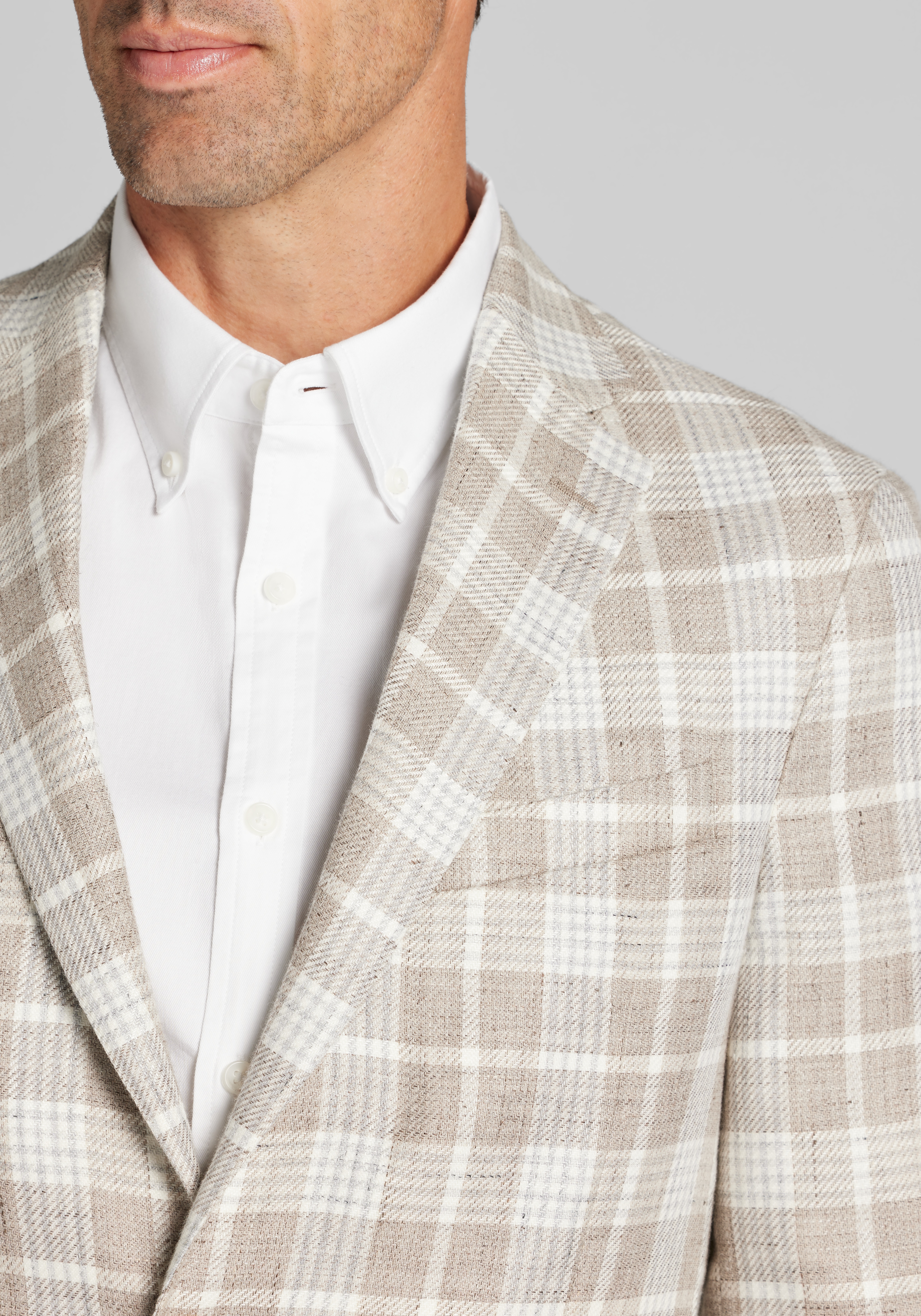 Reserve Collection Tailored Fit Medium Plaid Sportcoat