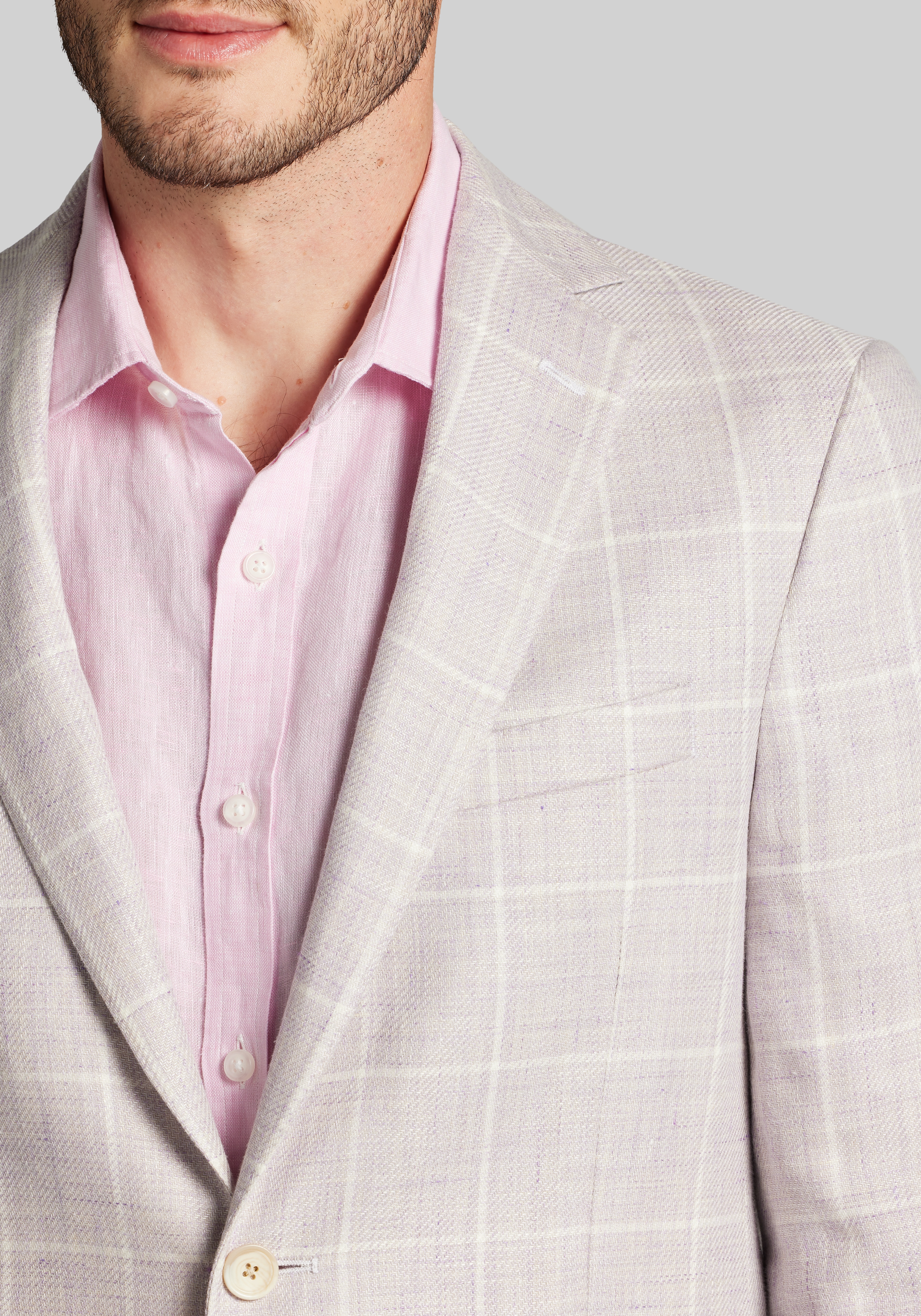 Reserve Collection Slim Fit Windowpane Plaid Sportcoat