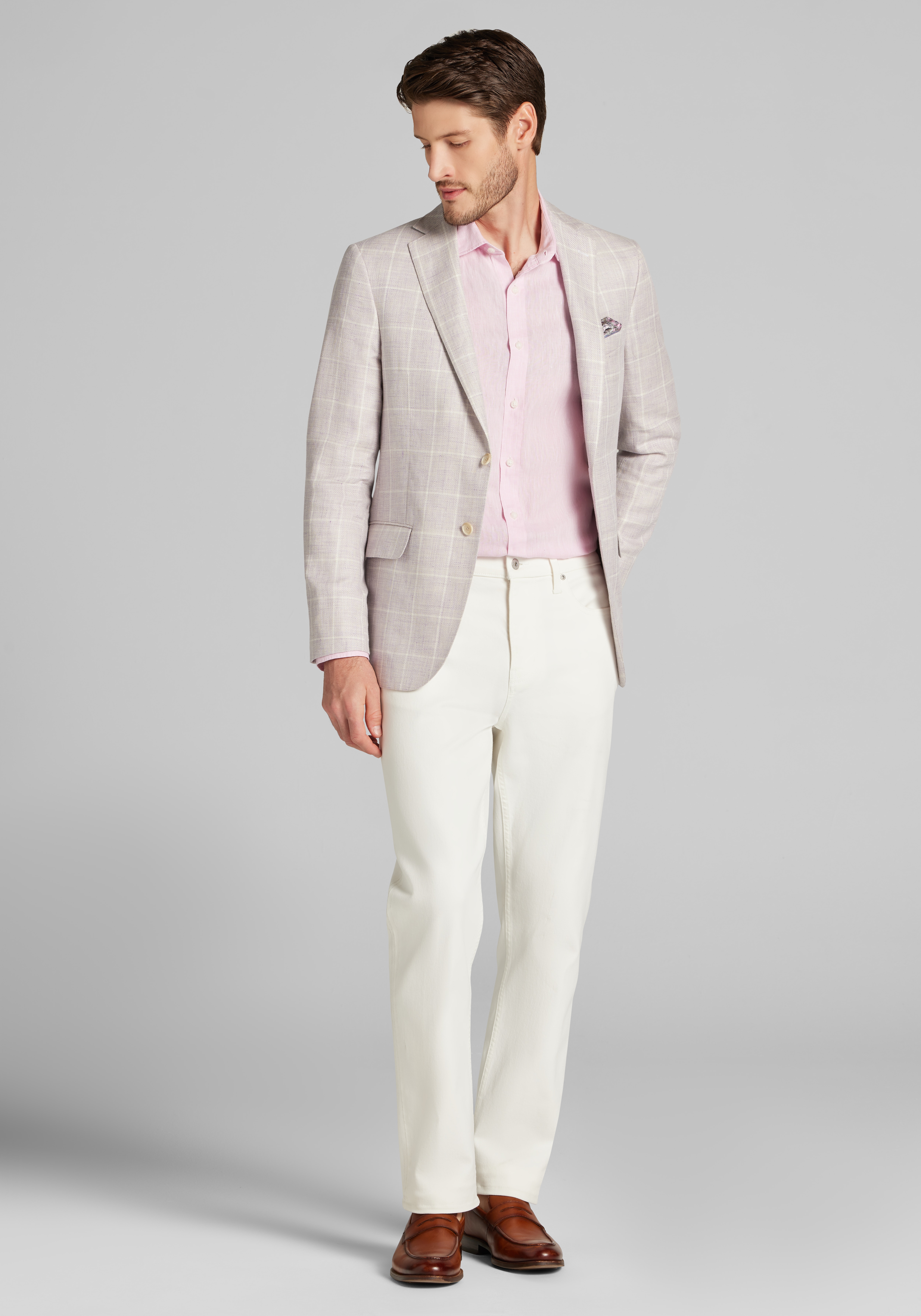 Reserve Collection Slim Fit Windowpane Plaid Sportcoat