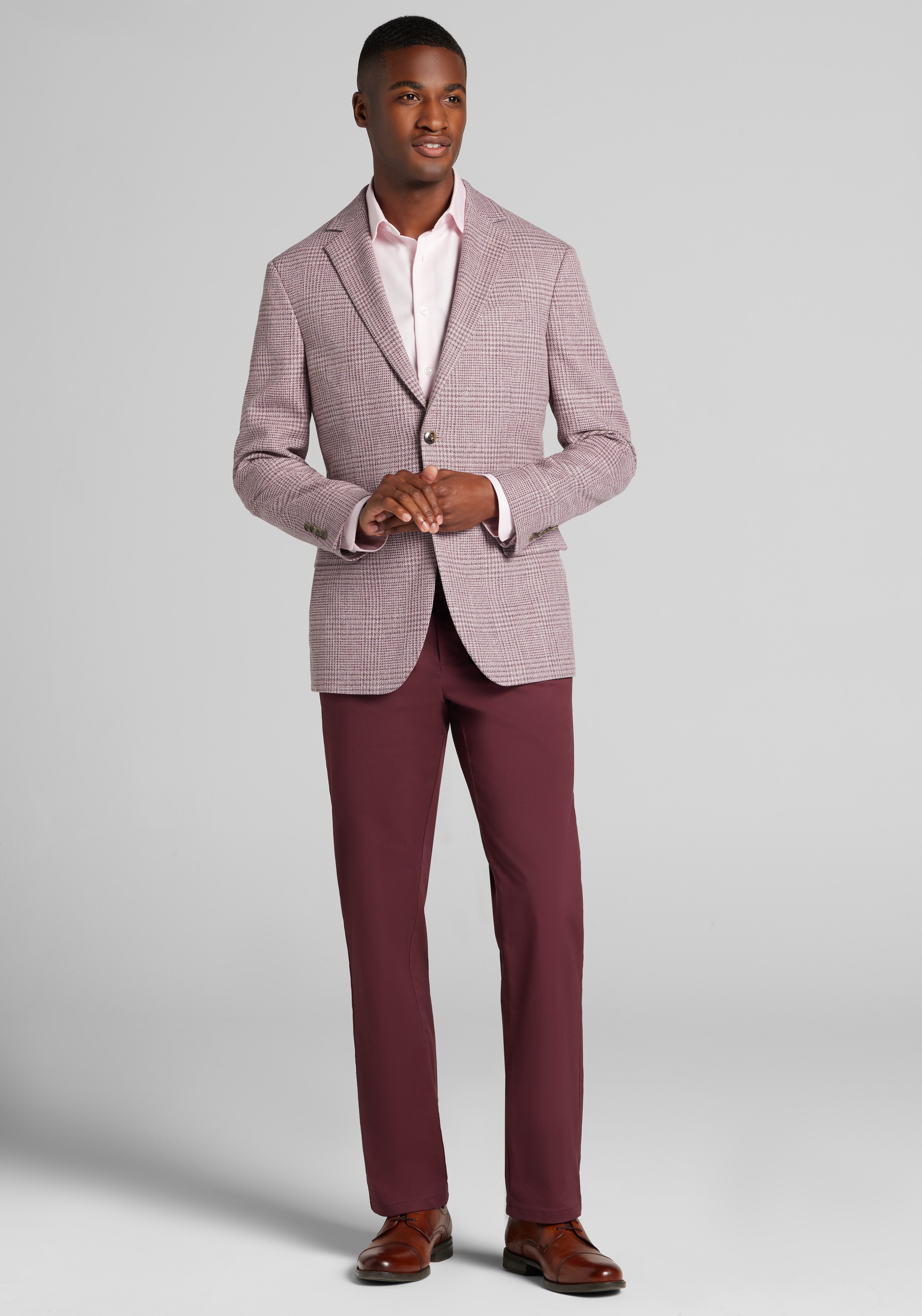 Jos. A. Bank Comfort Stretch Tailored Fit Plaid Sportcoat