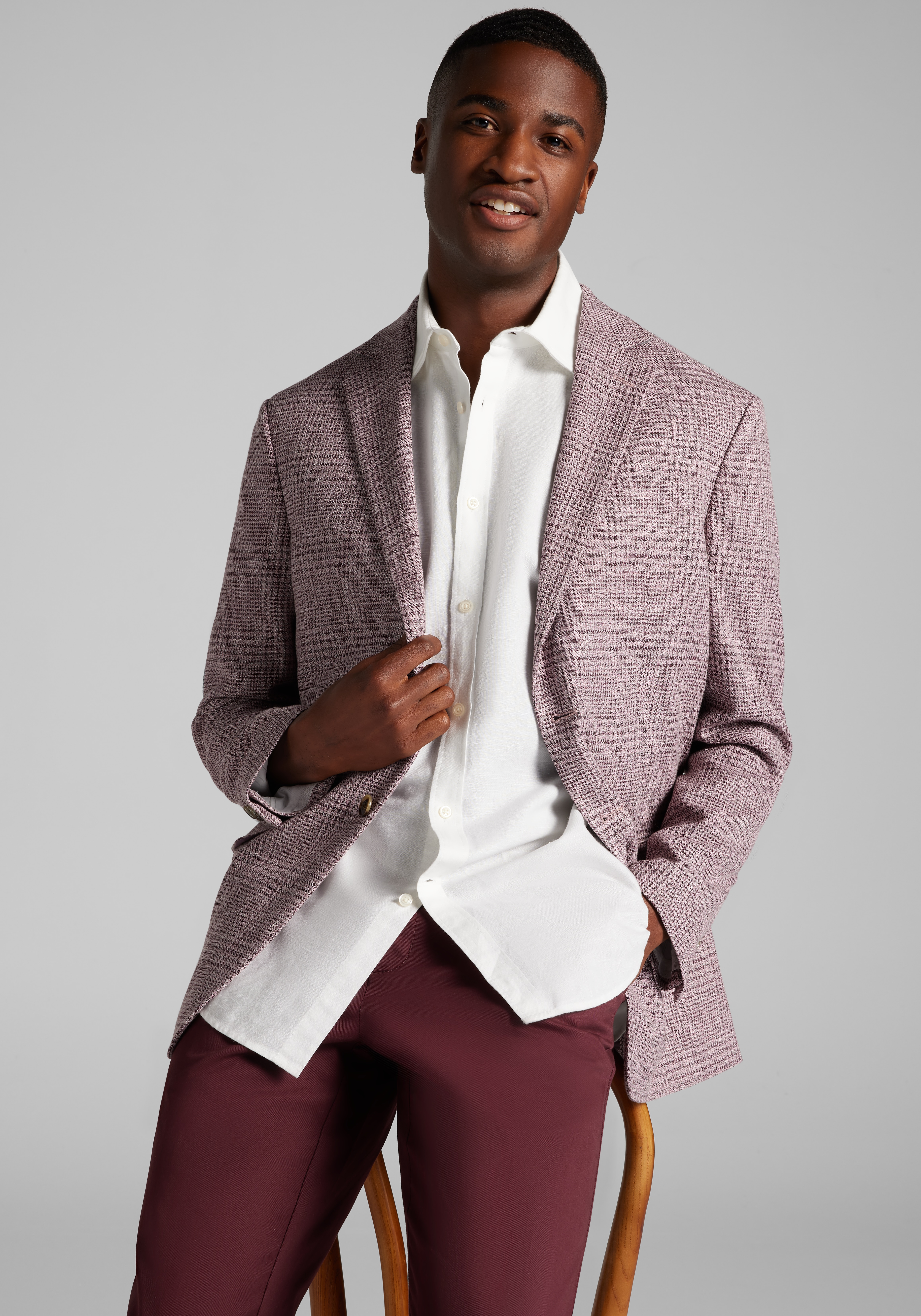 Jos. A. Bank Comfort Stretch Tailored Fit Plaid Sportcoat