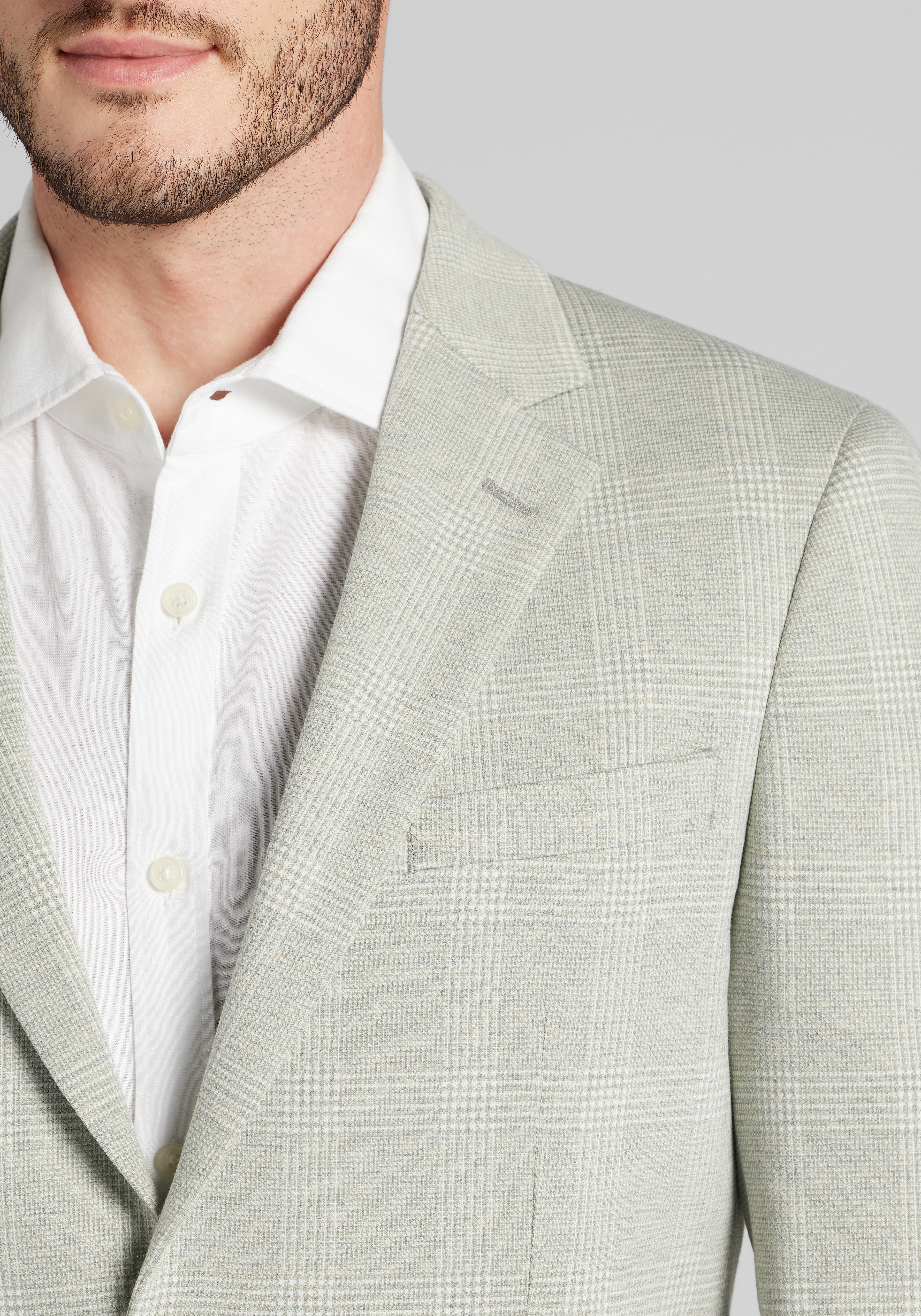 Jos. A. Bank Slim Fit Comfort Stretch Knit Plaid Sportcoat