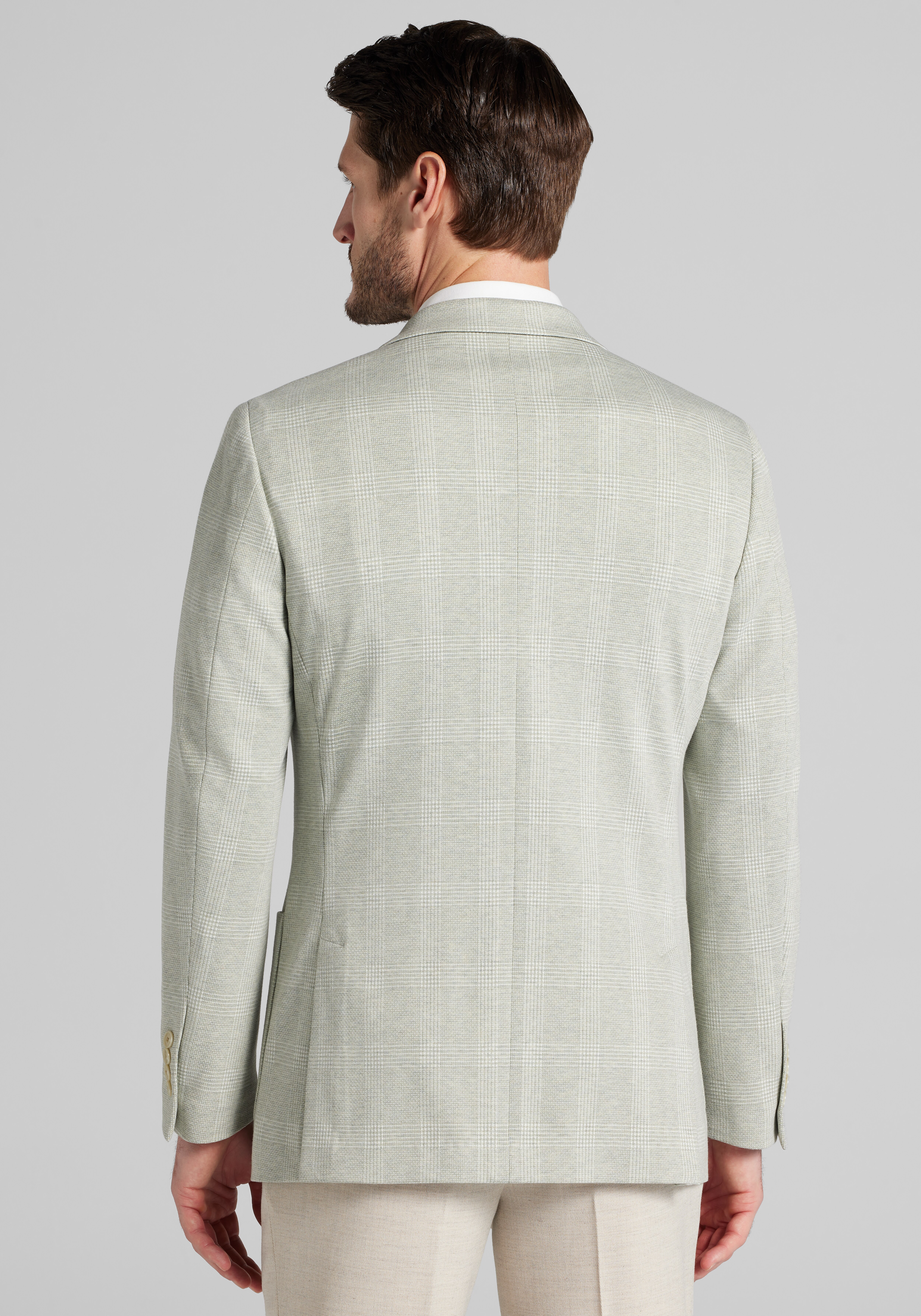 Jos. A. Bank Slim Fit Comfort Stretch Knit Plaid Sportcoat