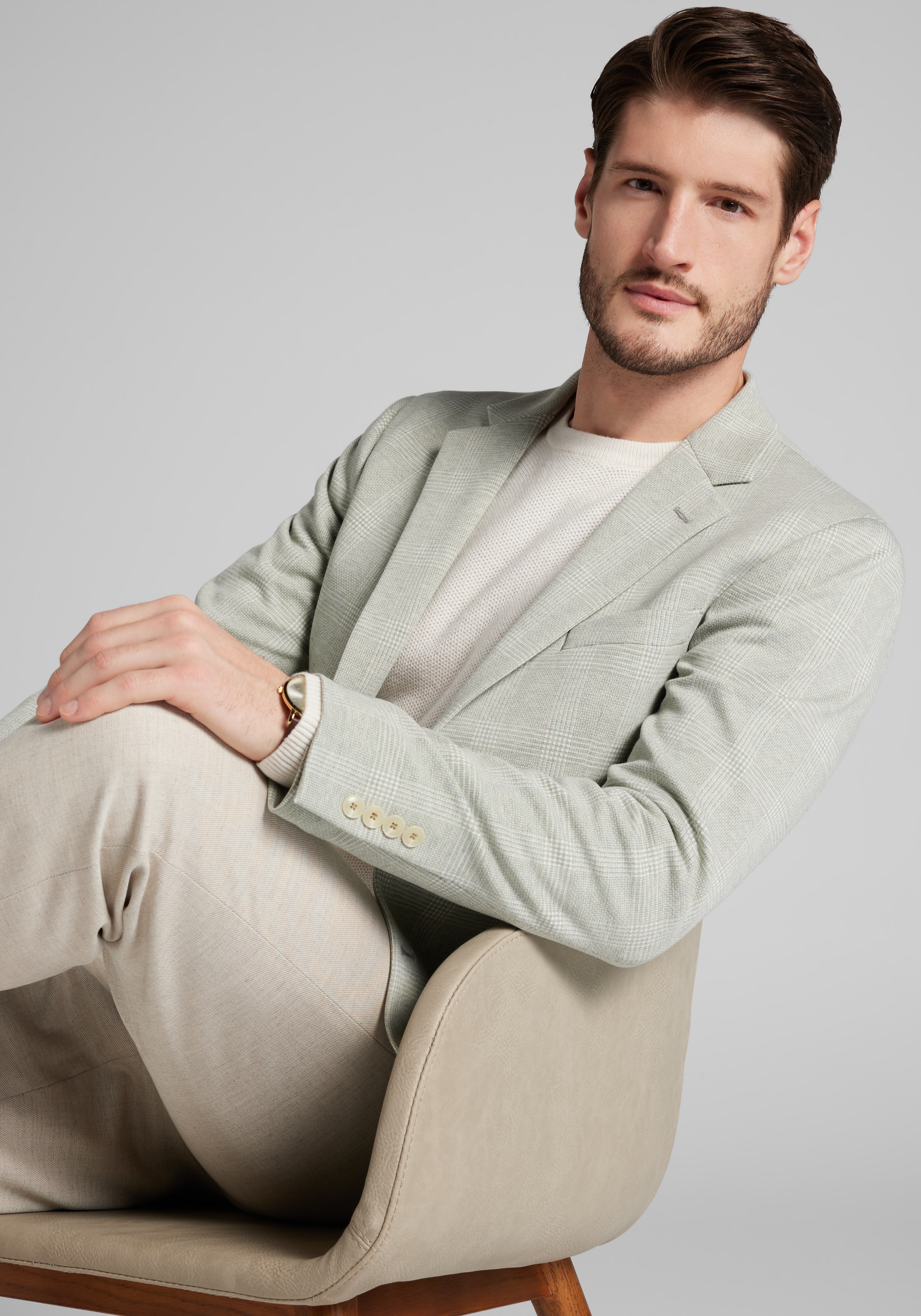 Jos. A. Bank Slim Fit Comfort Stretch Knit Plaid Sportcoat