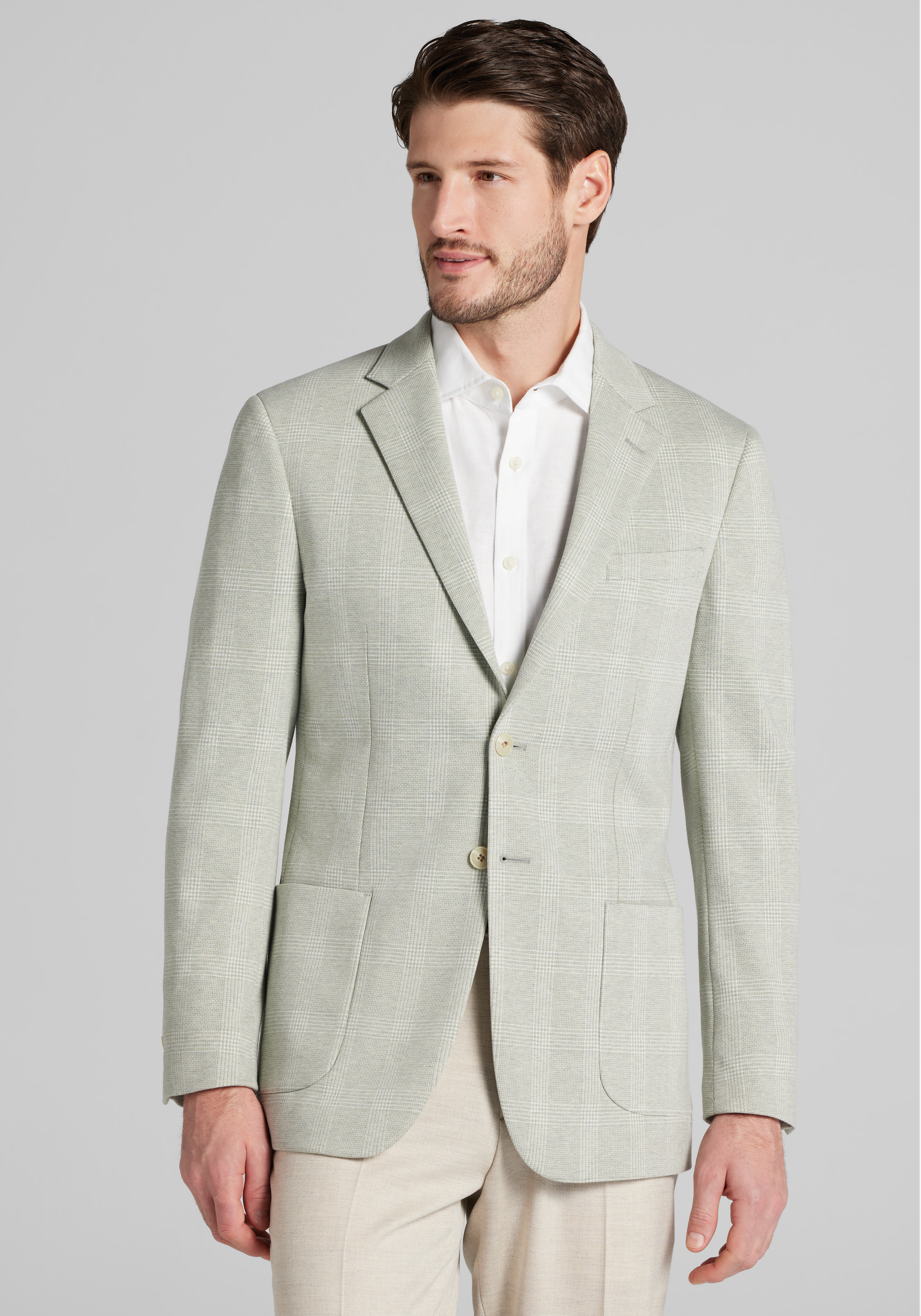 Men's Sportcoats, Jos. A. Bank Slim Fit Comfort Stretch Knit Plaid Sportcoat - Jos A Bank