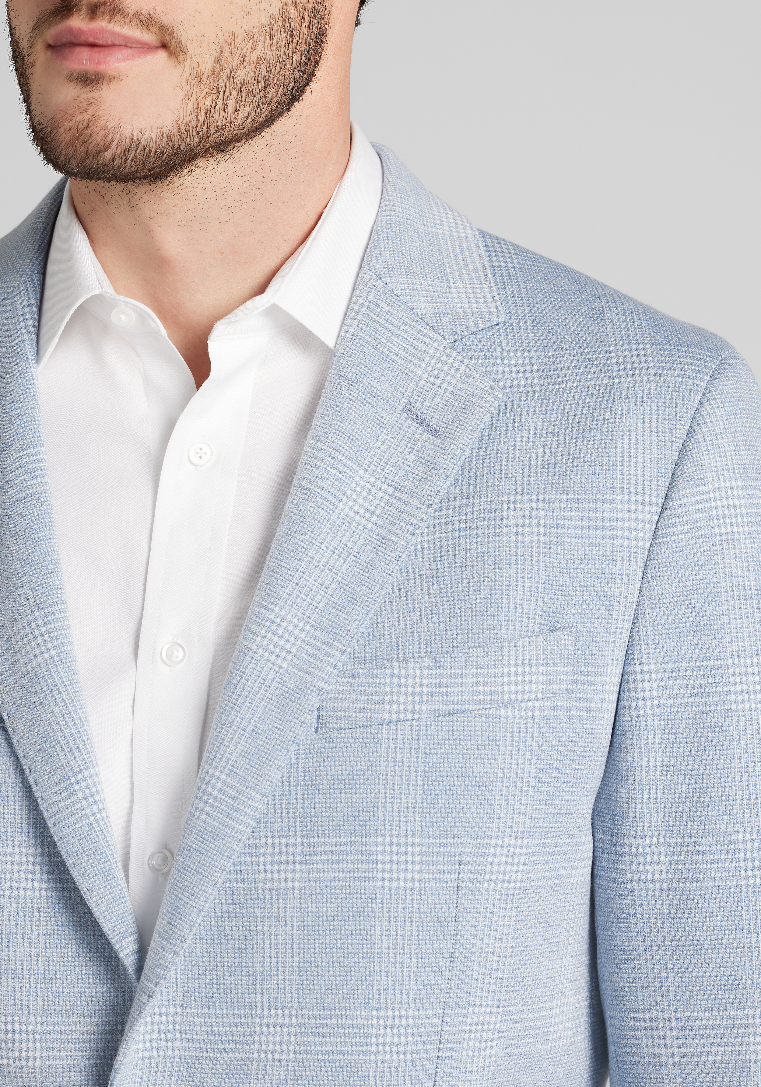Jos. A. Bank Slim Fit Comfort Stretch Knit Plaid Sportcoat
