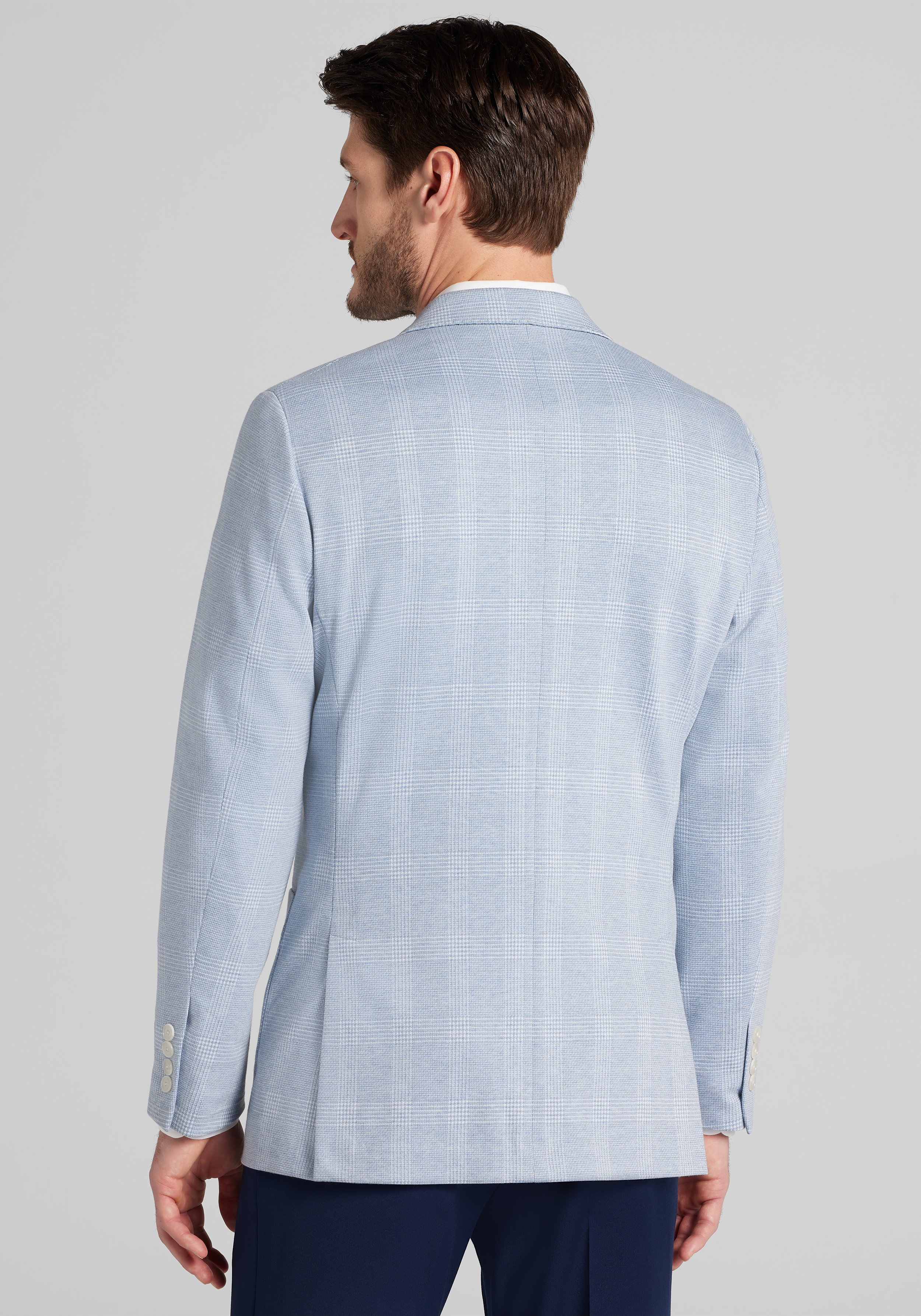 Jos. A. Bank Slim Fit Comfort Stretch Knit Plaid Sportcoat
