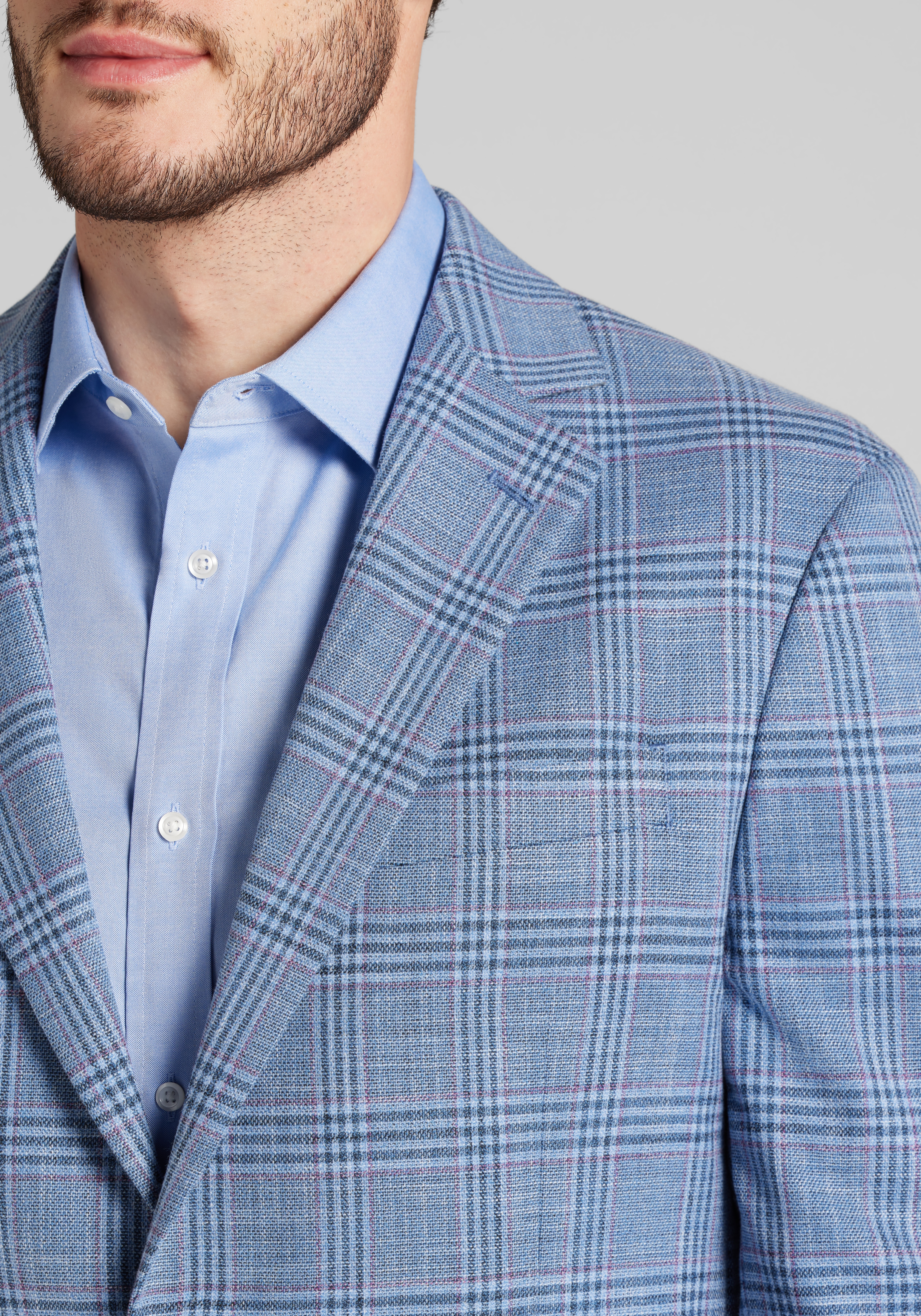Jos. A. Bank Comfort Stretch Tailored Fit Plaid Sportcoat